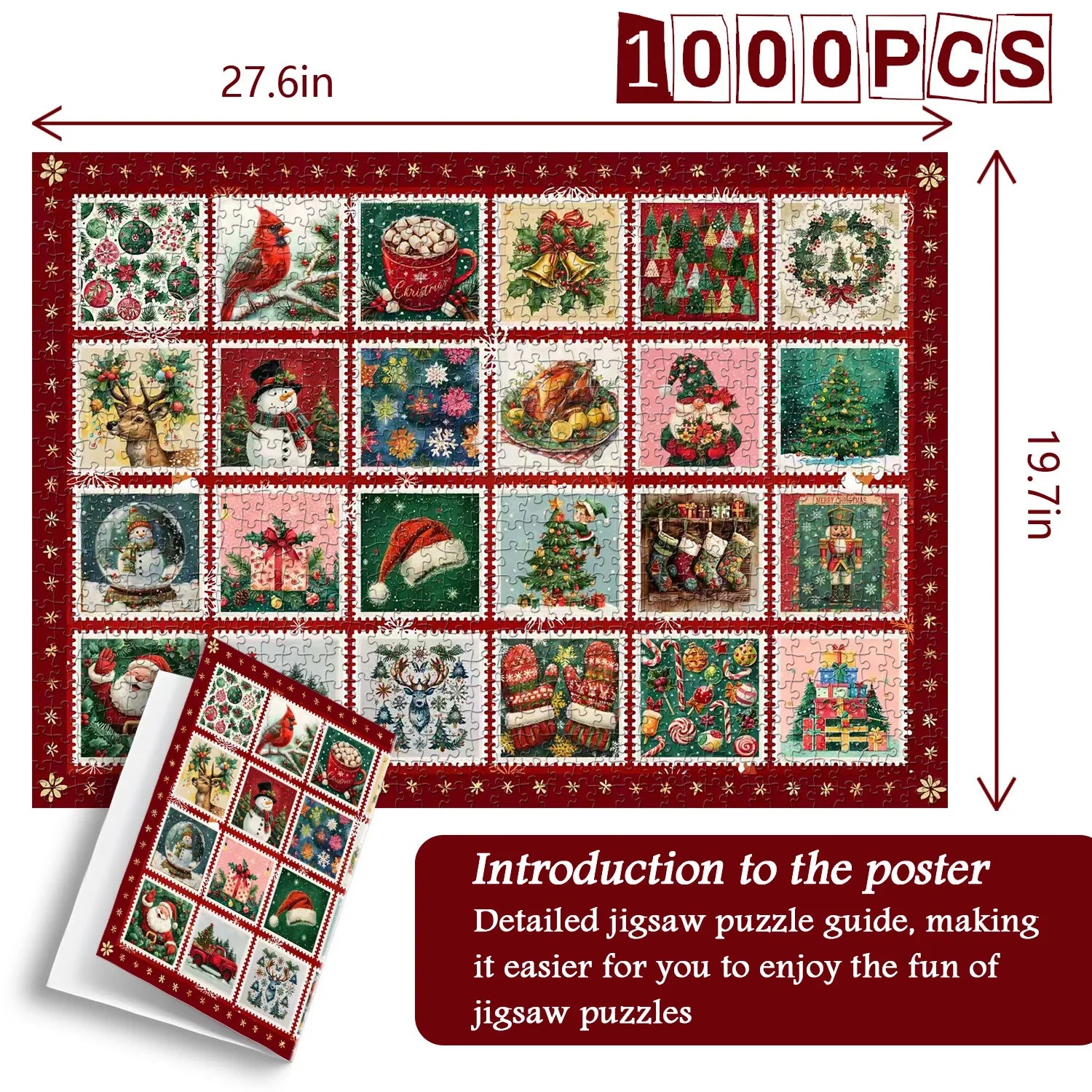 Christmas Stamps Jigsaw Puzzle 1000 Piece