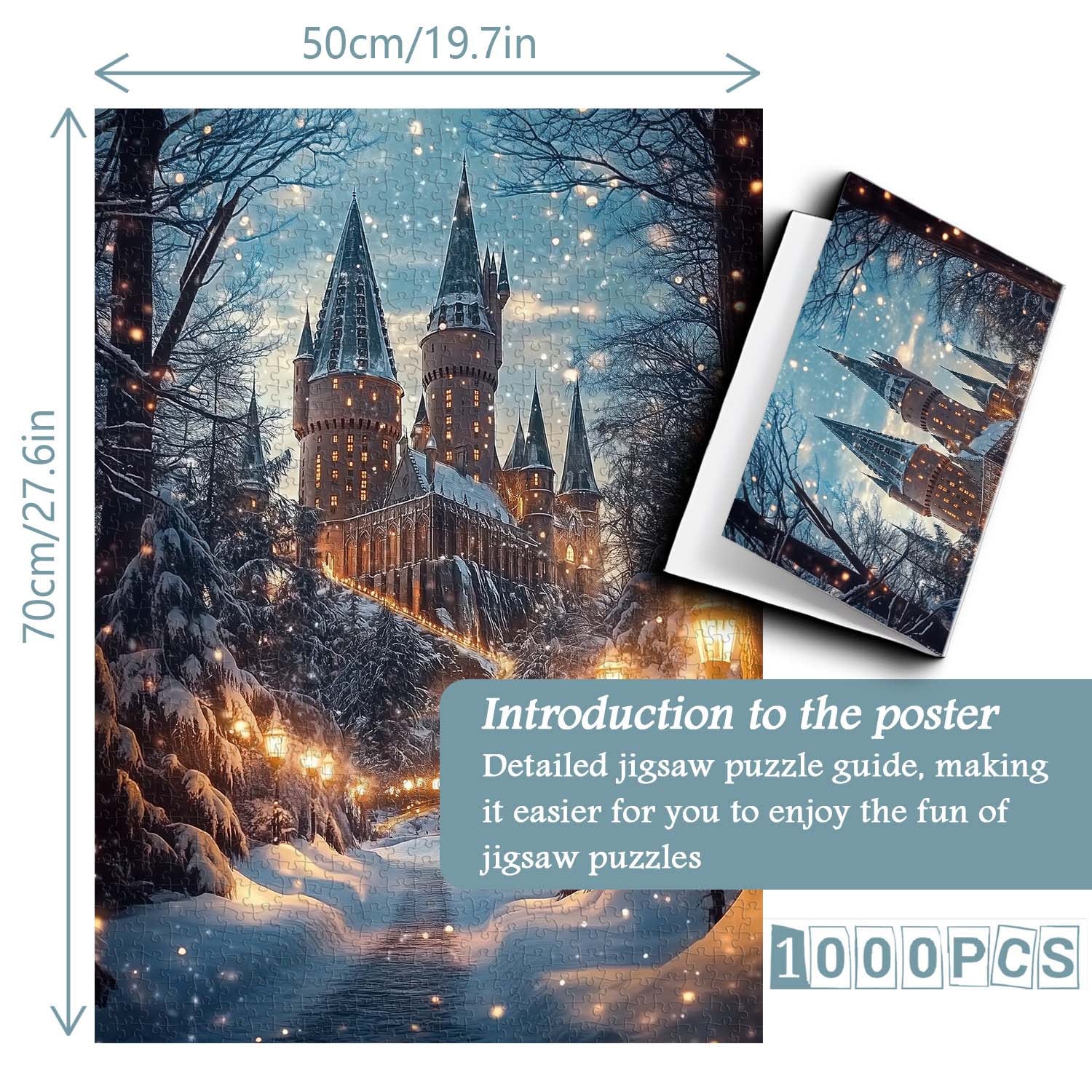 Hogwarts Castle in Winter Jigsaw Puzzle 1000 Pieces