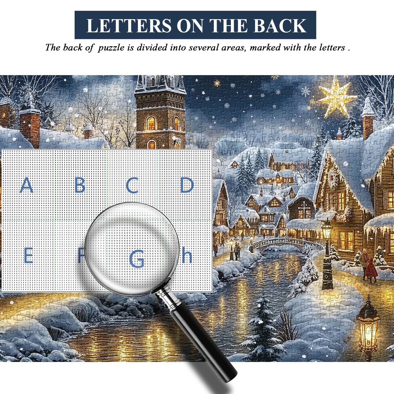 Frosty Christmas River Town Jigsaw Puzzle 1000 Pieces