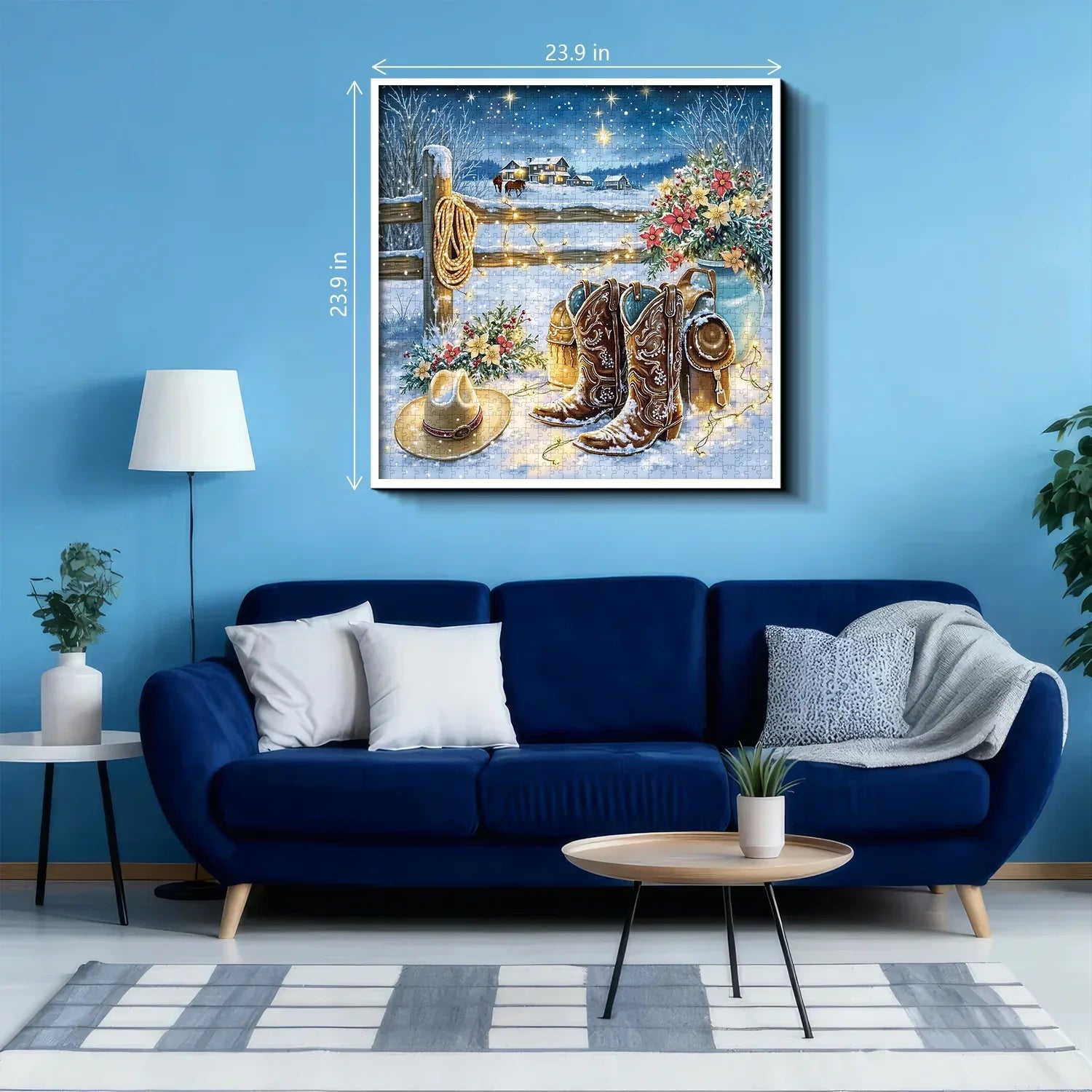 Snowy Night Ranch Jigsaw Puzzle 1000 Pieces