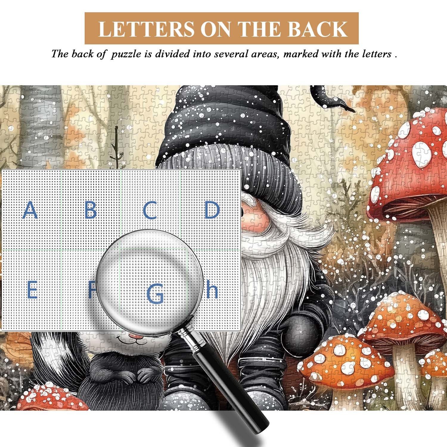 Cute Gnome and Skunk Jigsaw Puzzle 1000 Pieces