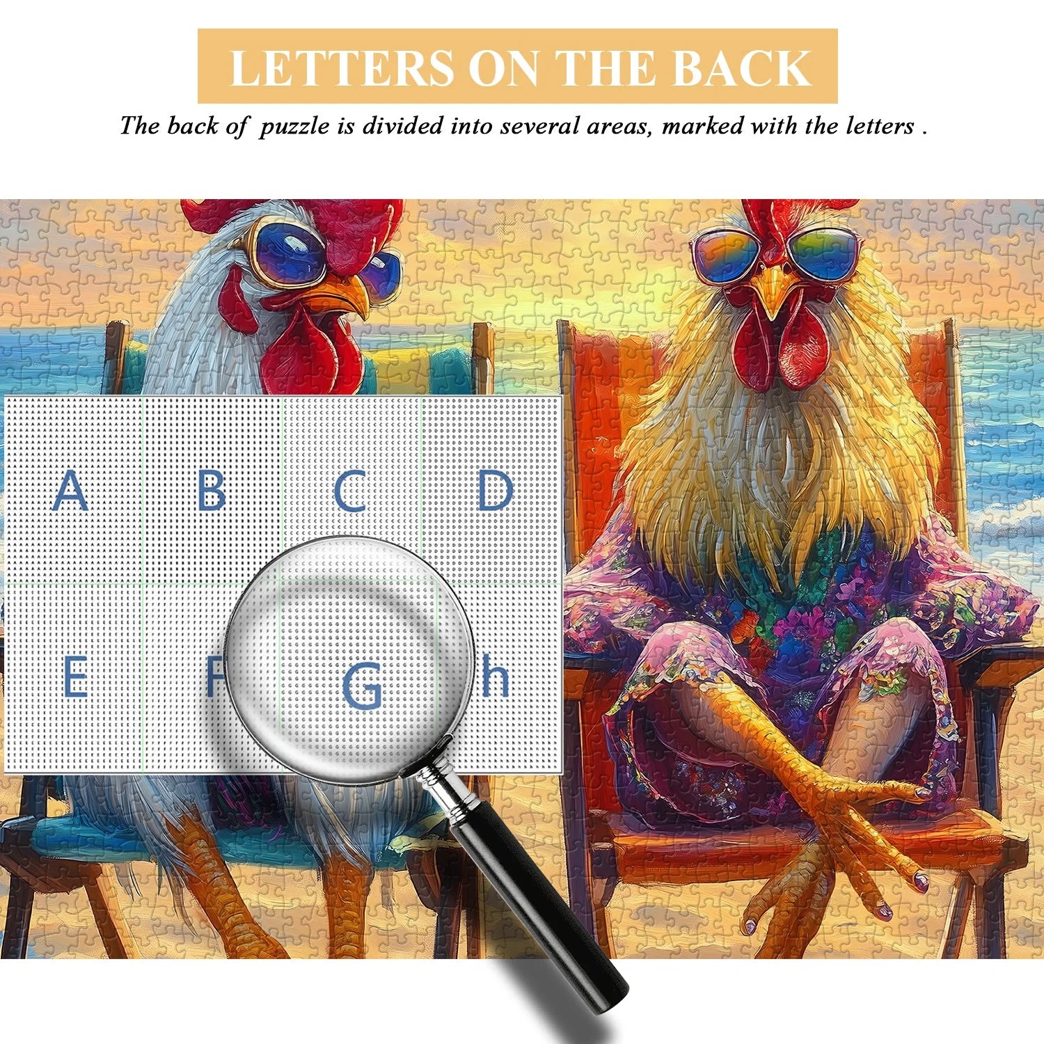 Beach Roosters Jigsaw Puzzle 1000 Pieces