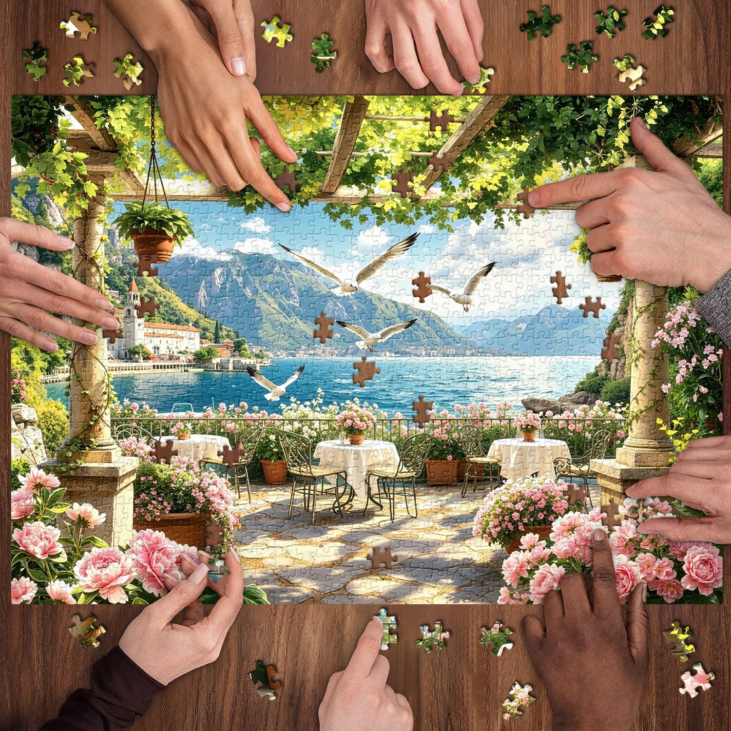 Sunlit Coastal Pergola Jigsaw Puzzle 1000 Pieces
