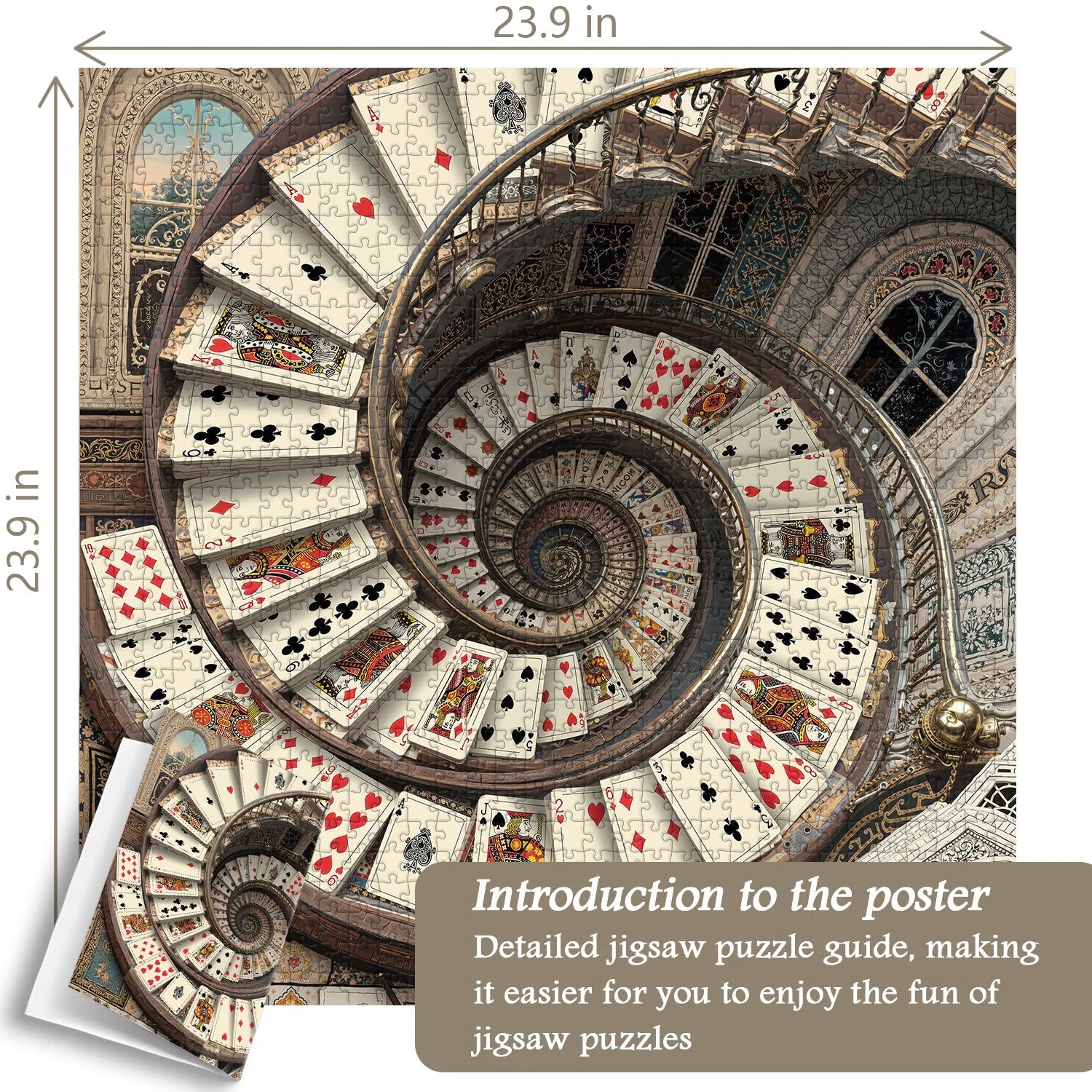 Card spiral staircase Jigsaw Puzzle 1000 Pieces