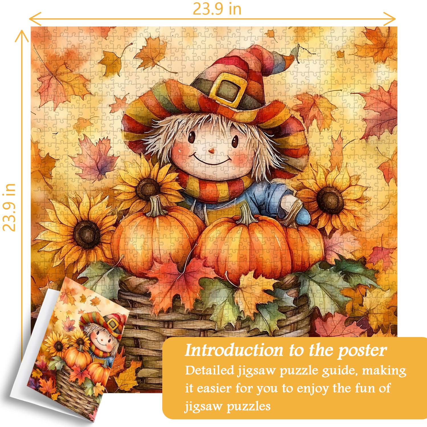 Autumn Basket Scarecrow Jigsaw Puzzle 1000 Pieces