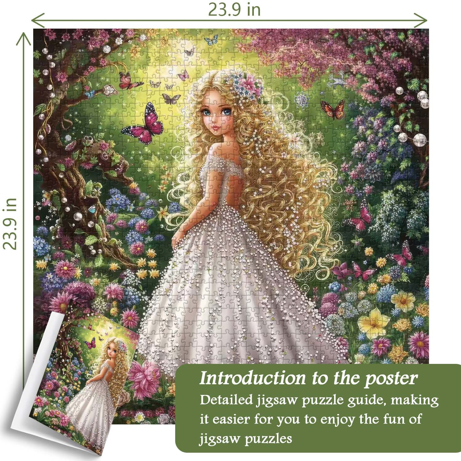 Blonde Beauty Amidst Flowers Jigsaw Puzzle 1000 Pieces