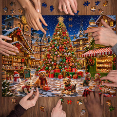 Snowy Bazaar Jigsaw Puzzle 1000 Piece