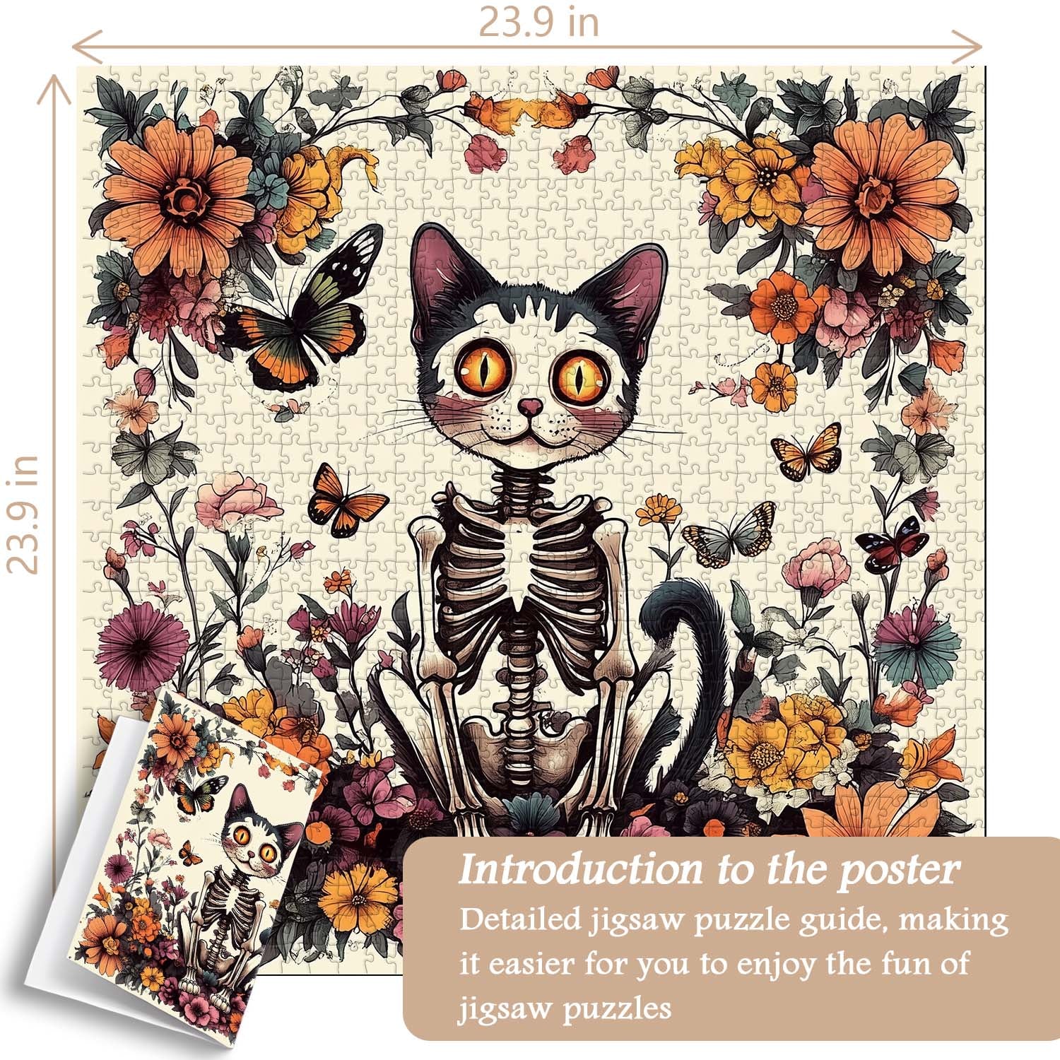 Skeleton Cat Garden Jigsaw Puzzle 1000 Pieces