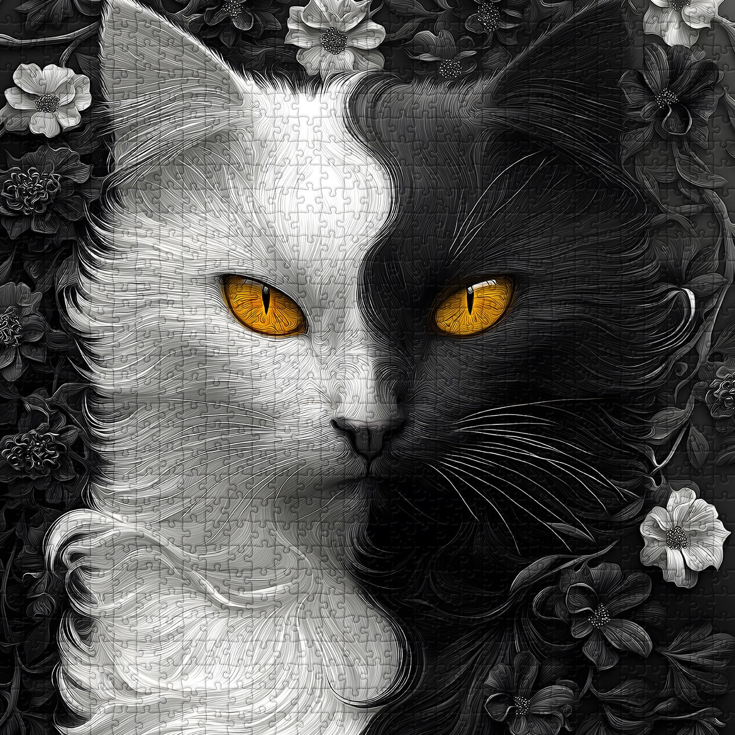 Yin Yang Cat Jigsaw Puzzle 1000 Pieces