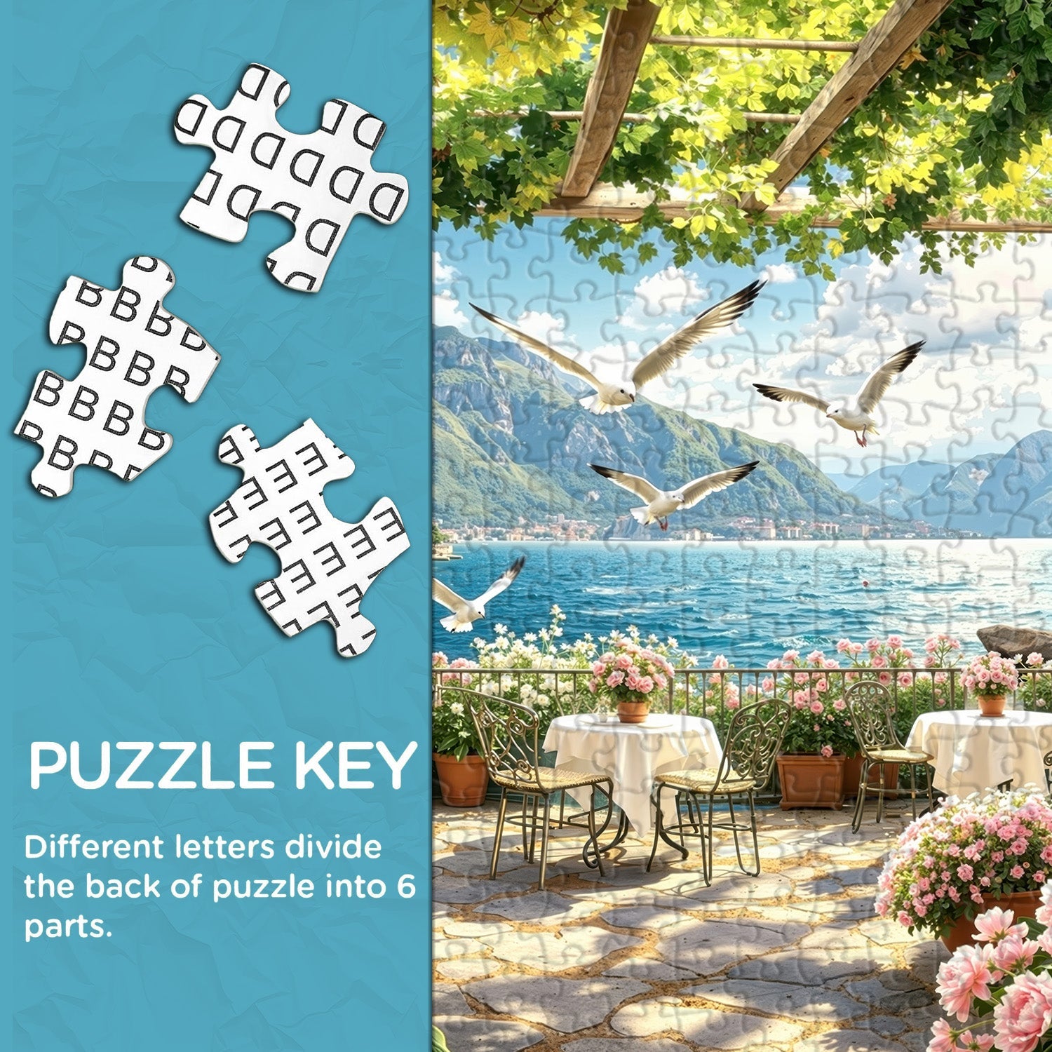 Sunlit Coastal Pergola Jigsaw Puzzle 1000 Pieces