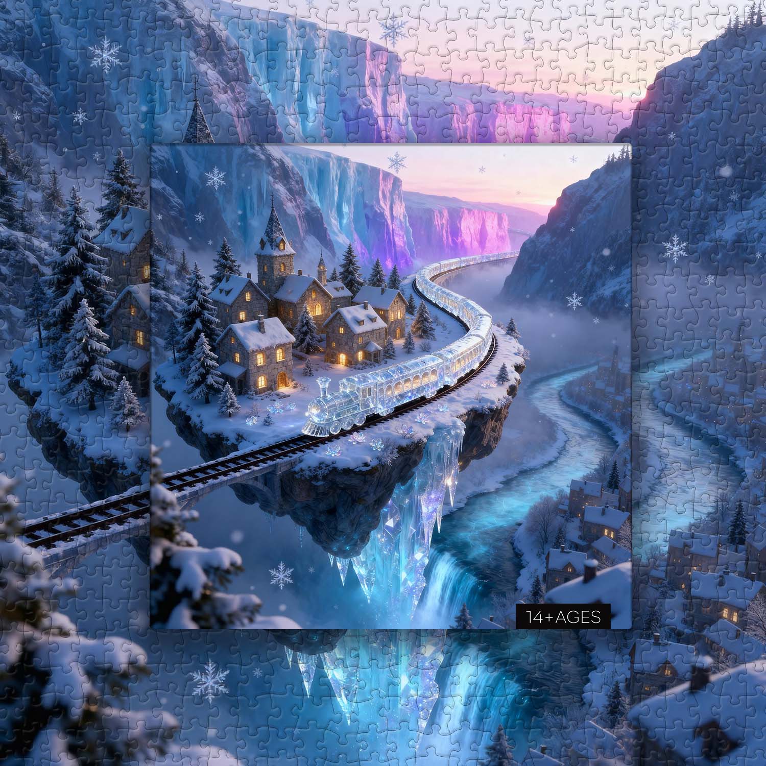 Valley Ice Crystal Train Jigsaw Puzzle 1000 Pieces