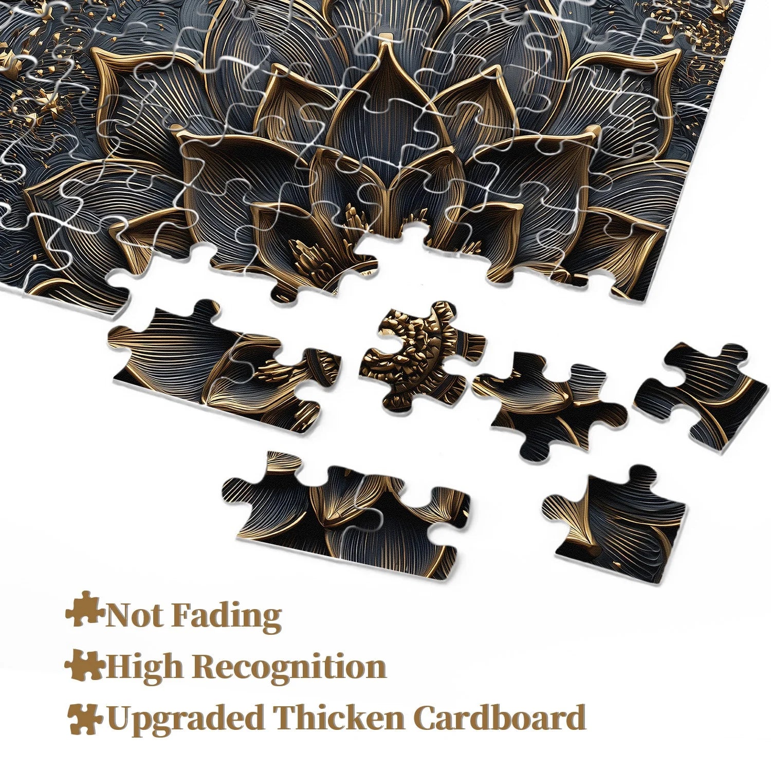 Black Gold Flower Jigsaw Puzzle 1000 Pieces