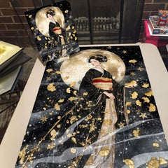 Golden Leaf Geisha Jigsaw Puzzle 1000 Pieces