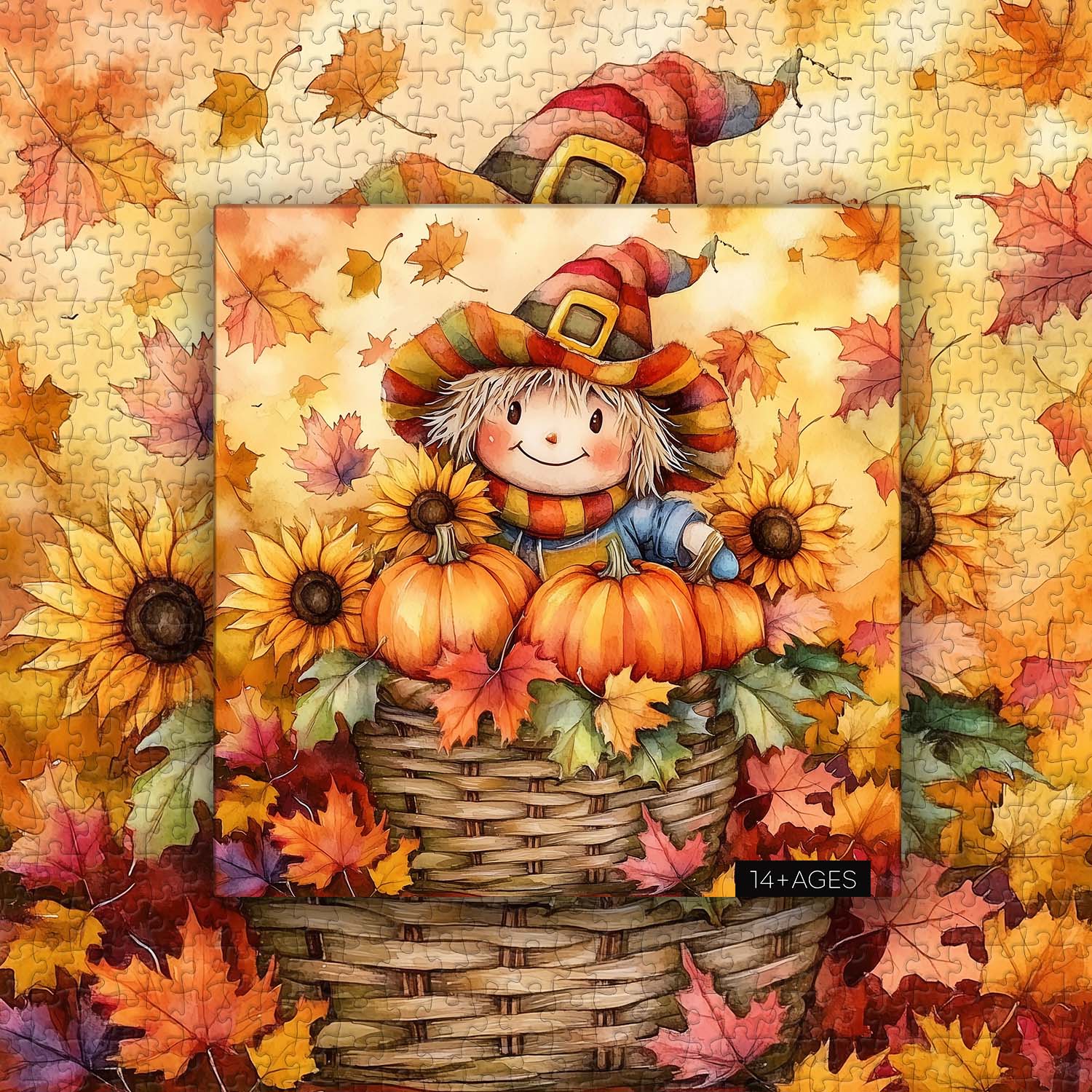 Autumn Basket Scarecrow Jigsaw Puzzle 1000 Pieces