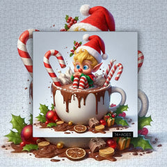Hot Cocoa Elf Jigsaw Puzzle 1000 Pieces