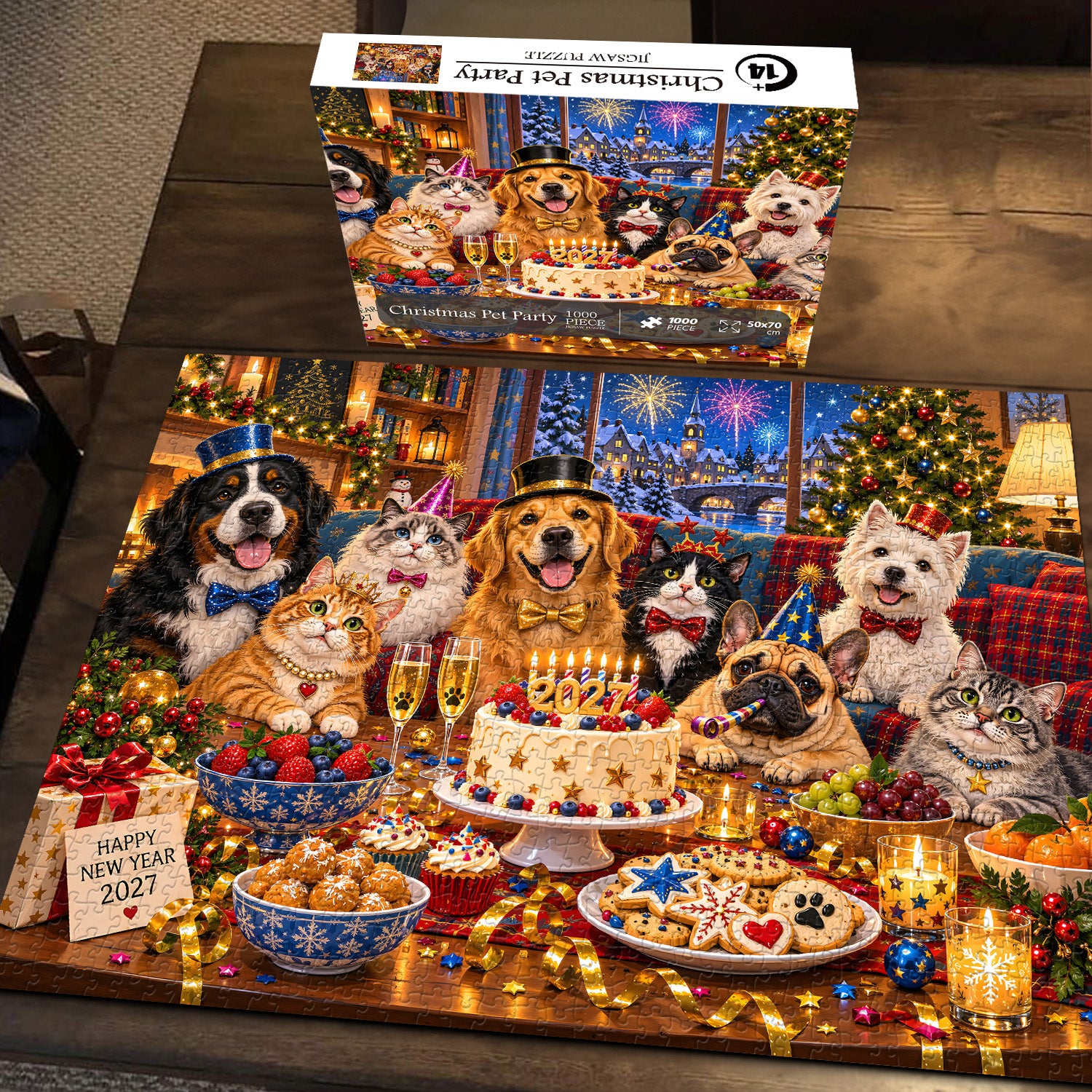 Christmas Pet Party Jigsaw Puzzle 1000 Pieces