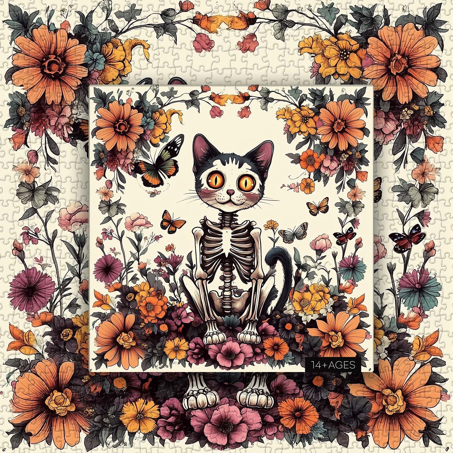 Skeleton Cat Garden Jigsaw Puzzle 1000 Pieces