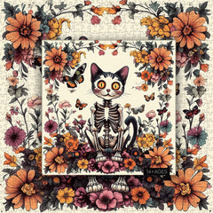 Skeleton Cat Garden Jigsaw Puzzle 1000 Pieces