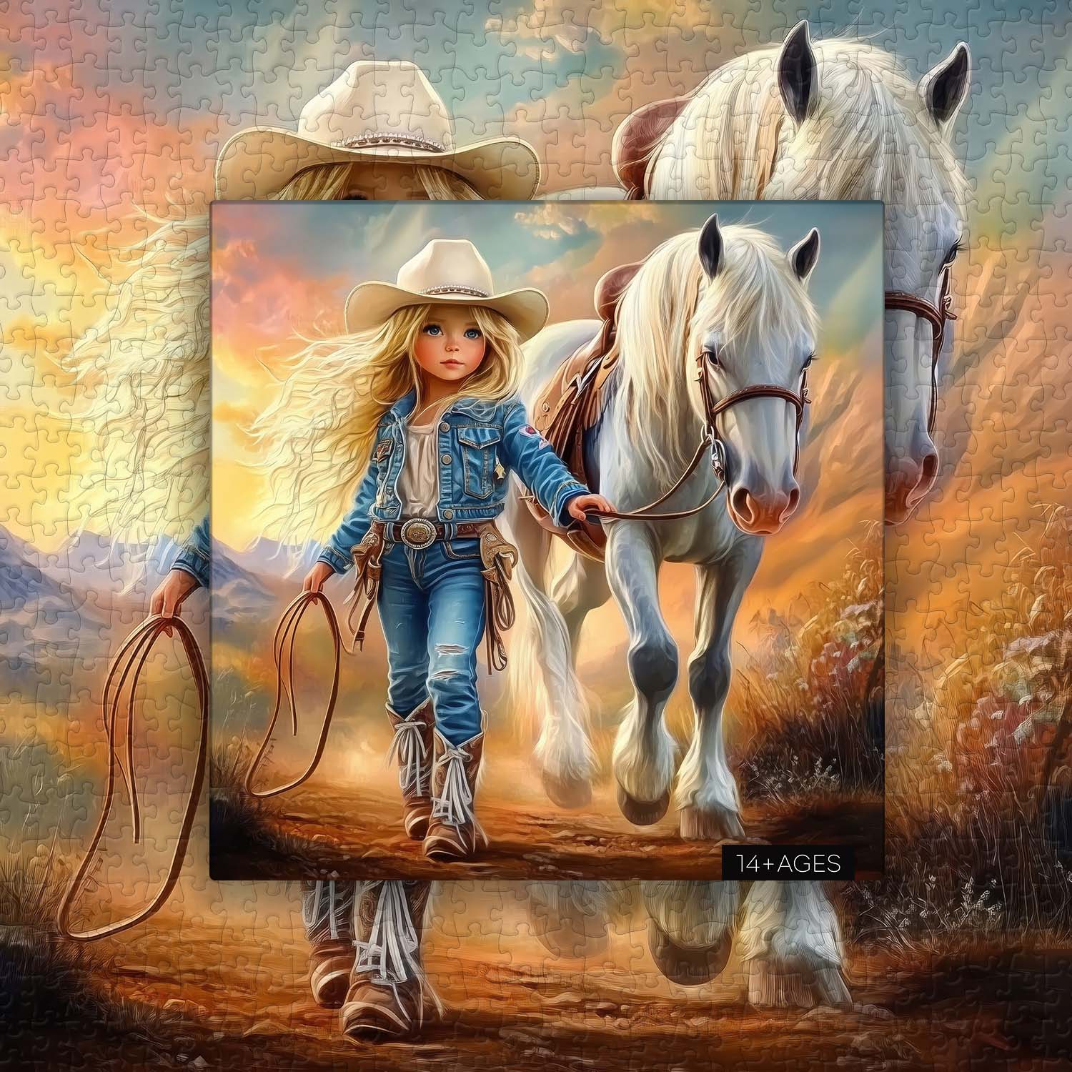 Blonde Cowgirl Jigsaw Puzzle 1000 Pieces