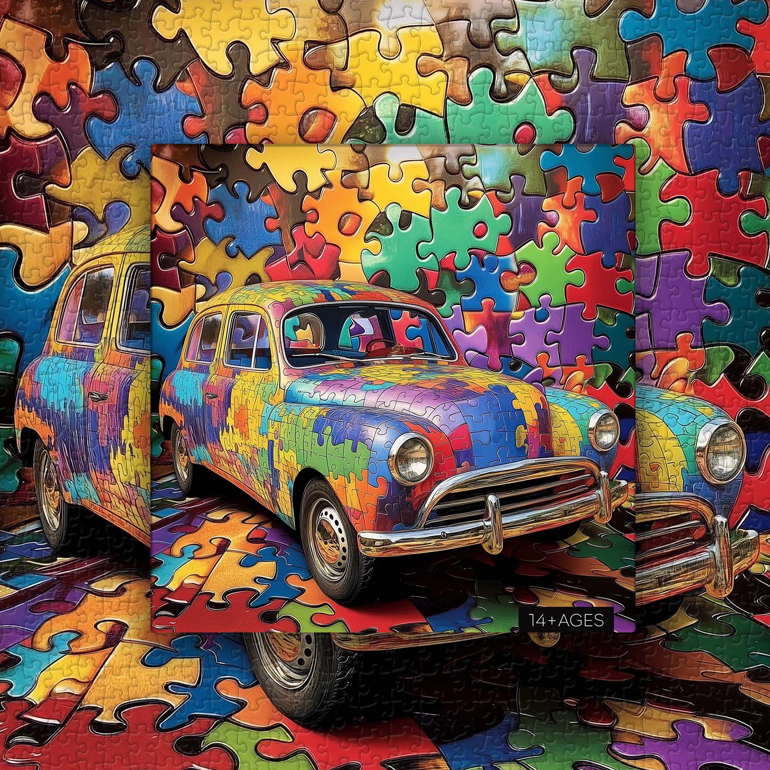 Colorful Retro Car Jigsaw Puzzle 1000 Pieces