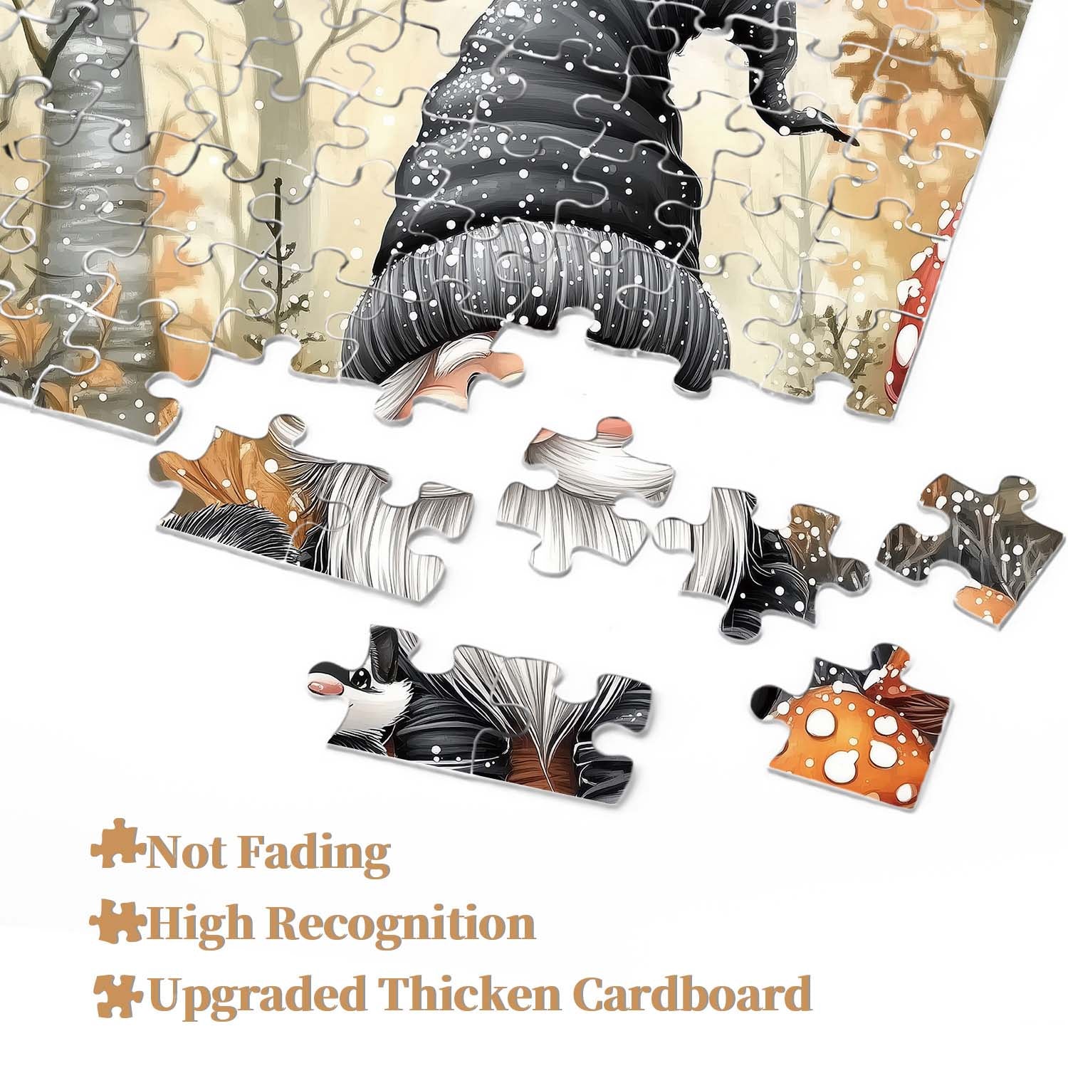 Cute Gnome and Skunk Jigsaw Puzzle 1000 Pieces