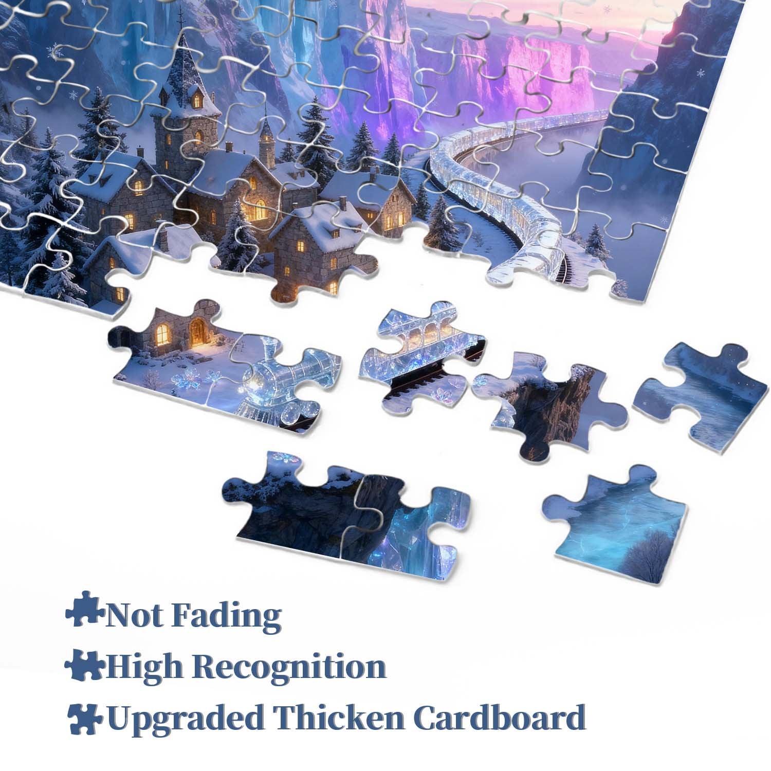 Valley Ice Crystal Train Jigsaw Puzzle 1000 Pieces