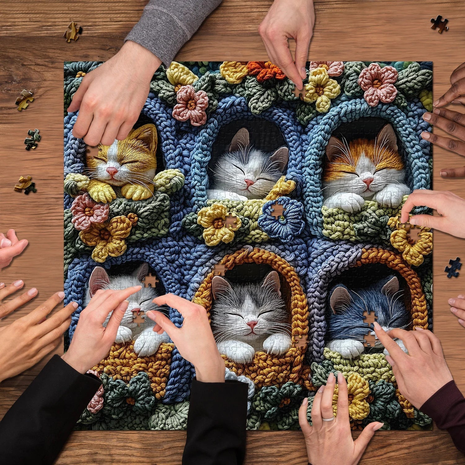 Gemütliche Kätzchen Puzzle 1000 Stücke