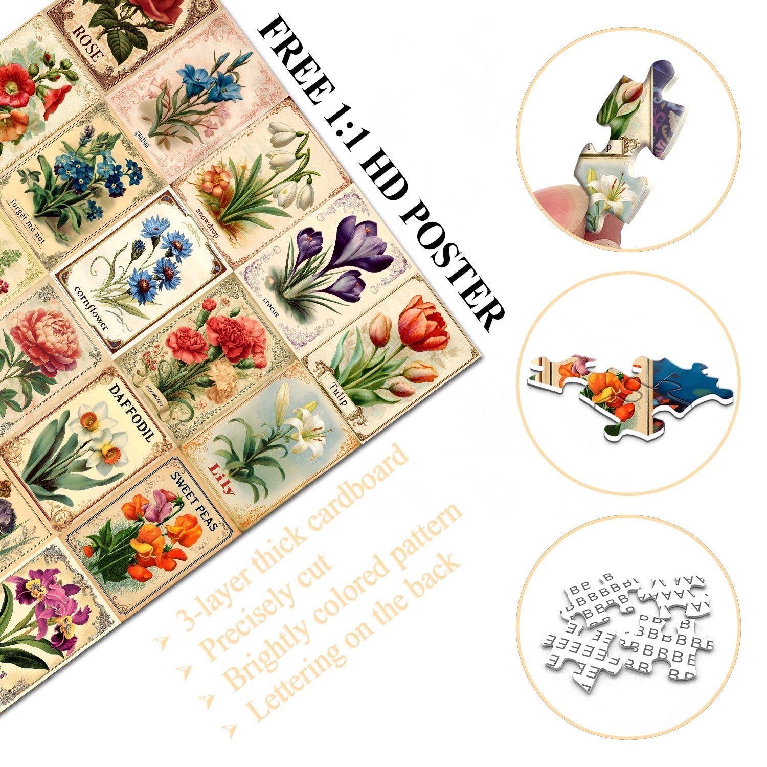 Vintage Floral Medley Puzzle 1000 Teile