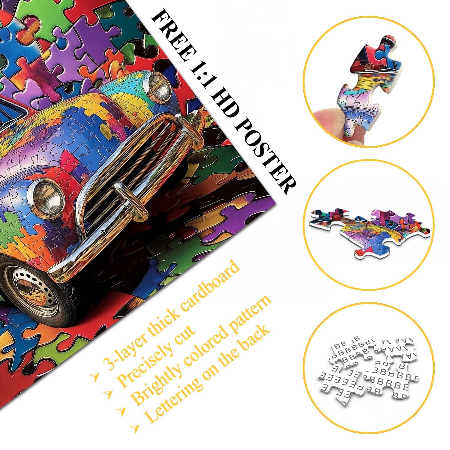 Colorful Retro Car Jigsaw Puzzle 1000 Pieces