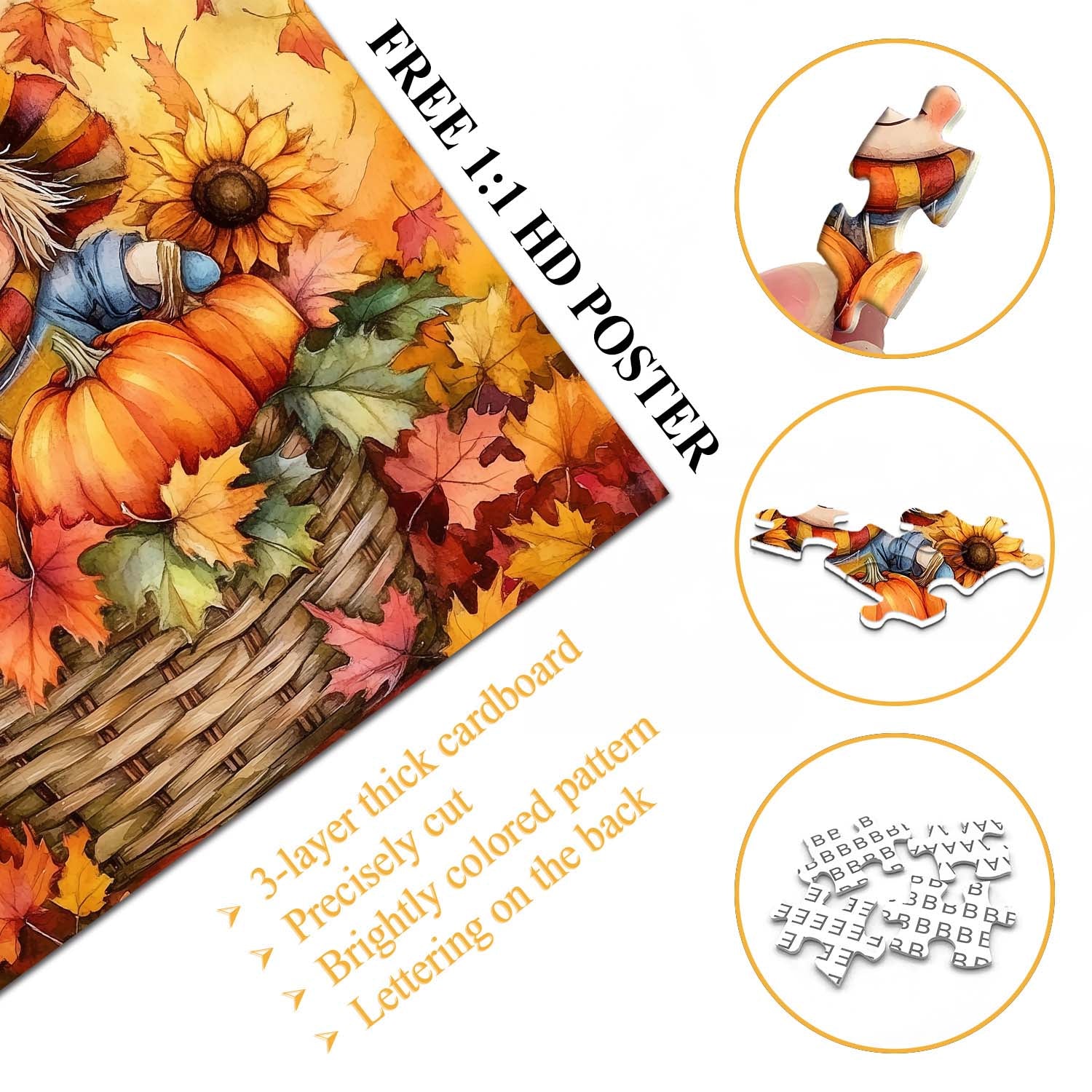 Autumn Basket Scarecrow Jigsaw Puzzle 1000 Pieces