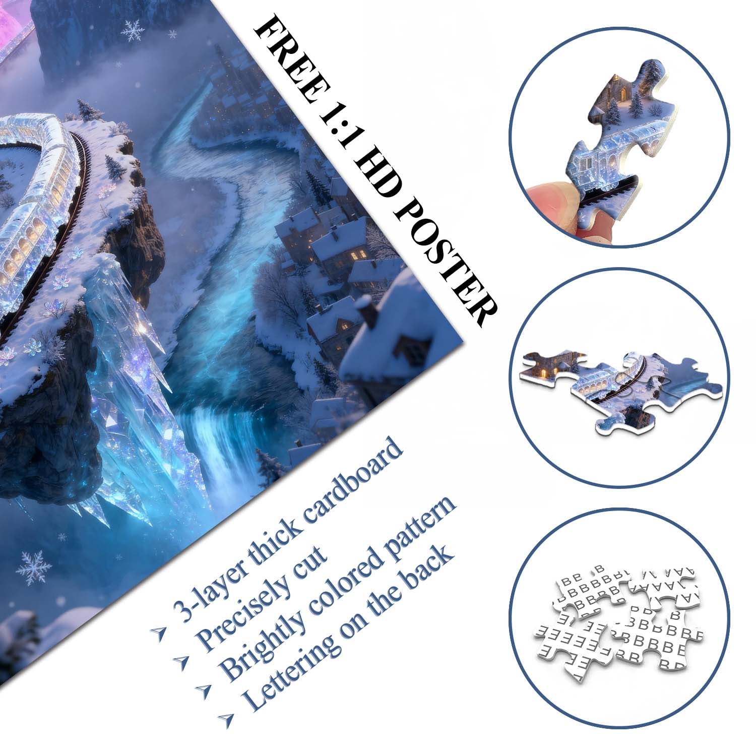Valley Ice Crystal Train Jigsaw Puzzle 1000 Pieces