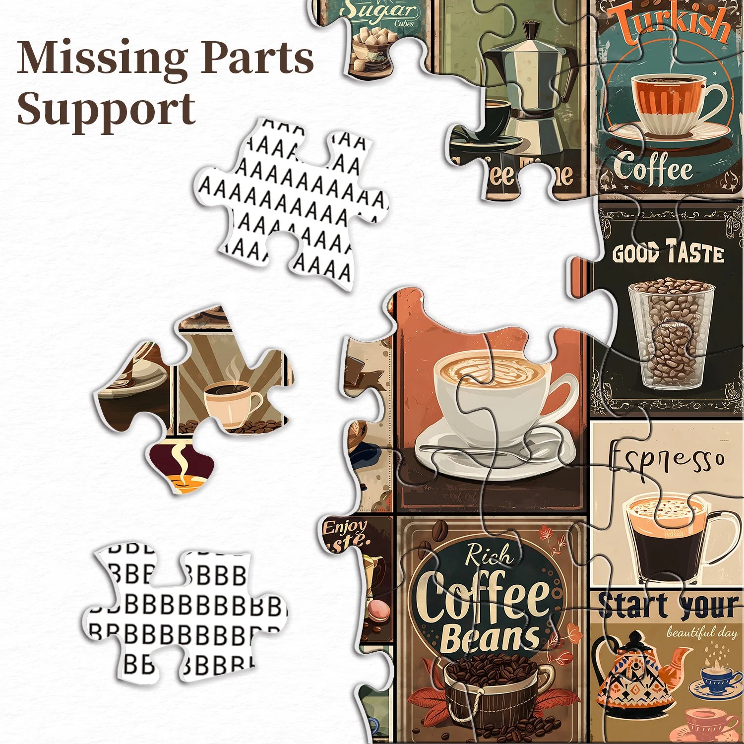 Vintage Coffee Collage Jigsaw Puzzle 1000 Pieces