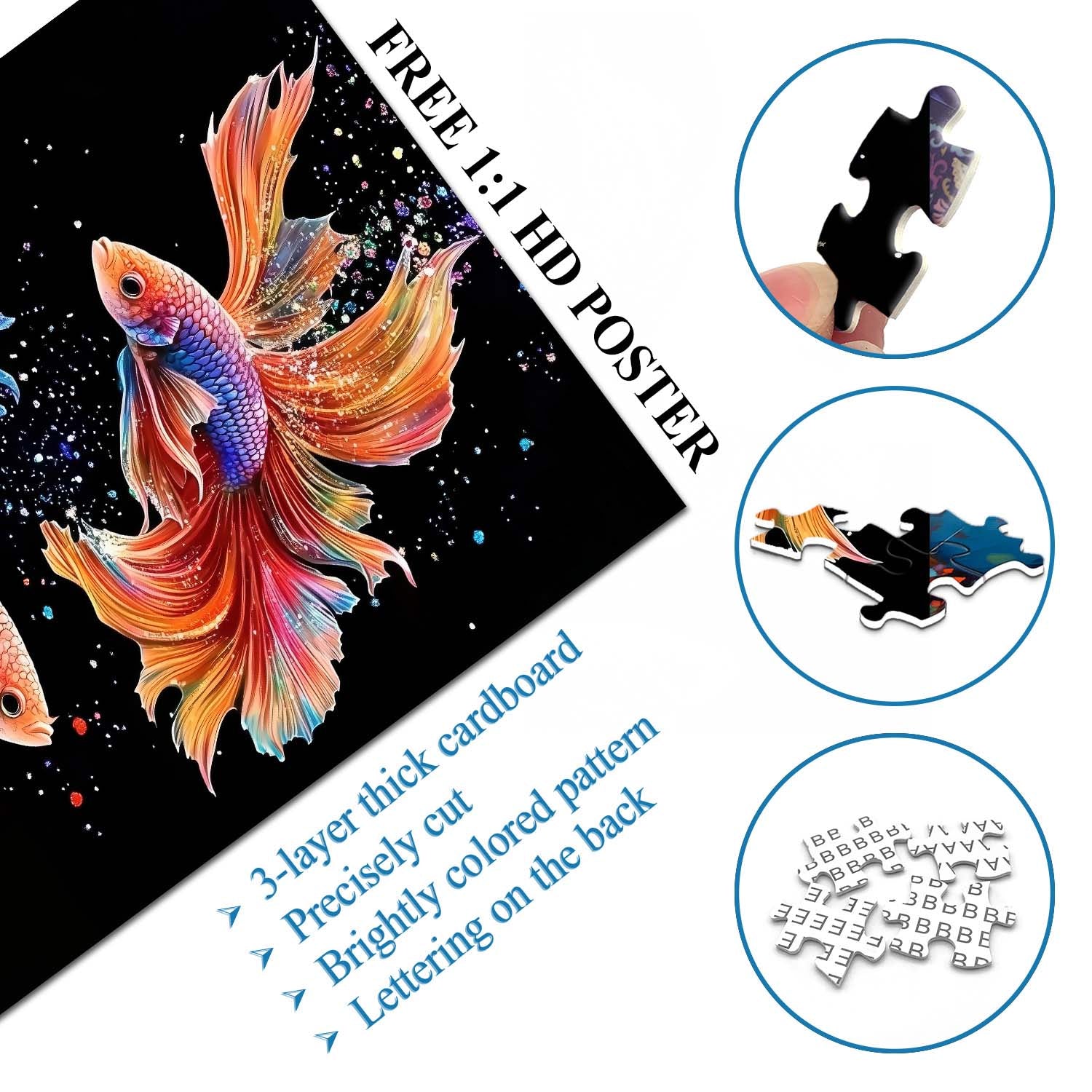 Radiant Watercolor Betta Jigsaw Puzzle 1000 Pieces