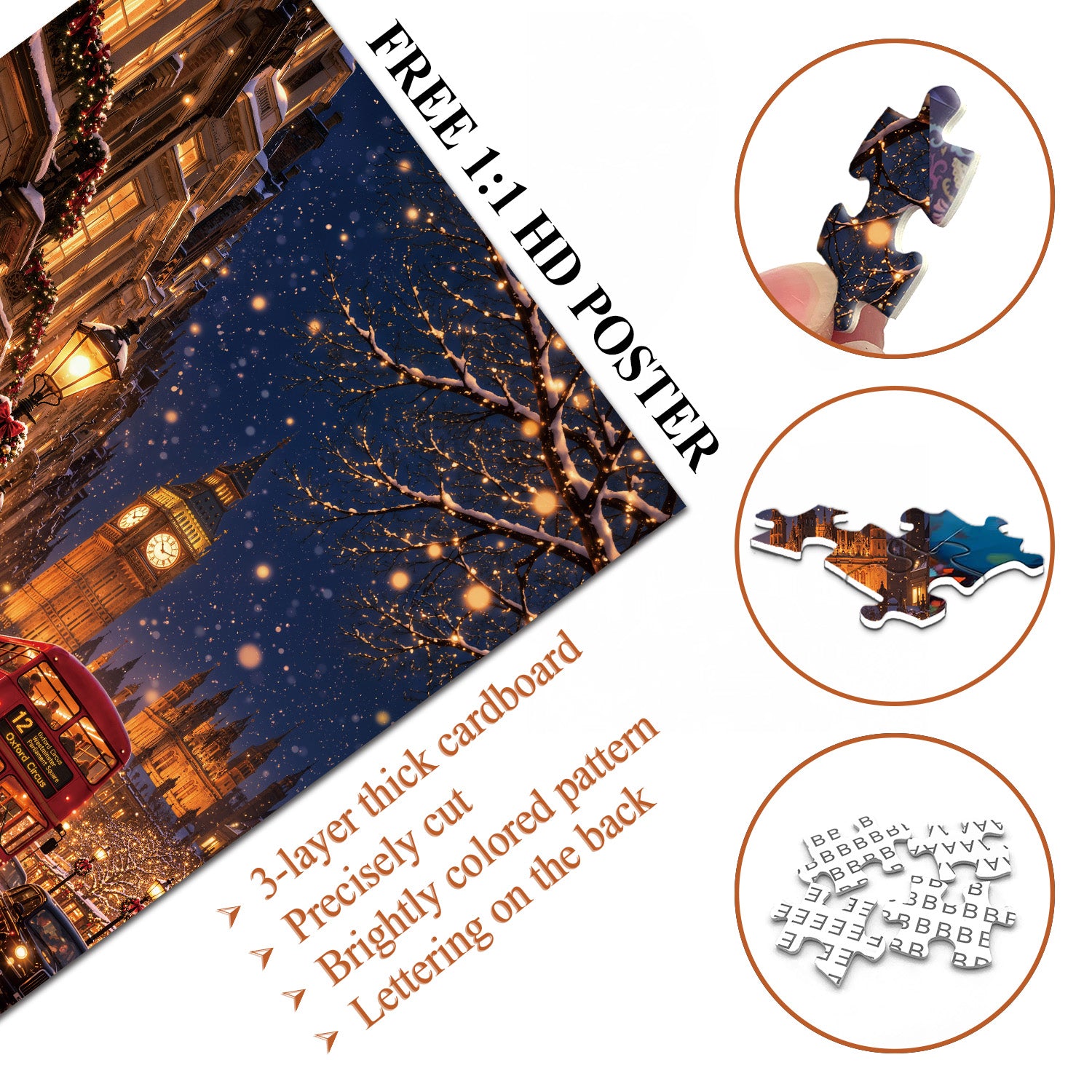 London Snowy Night Jigsaw Puzzle 1000 Pieces