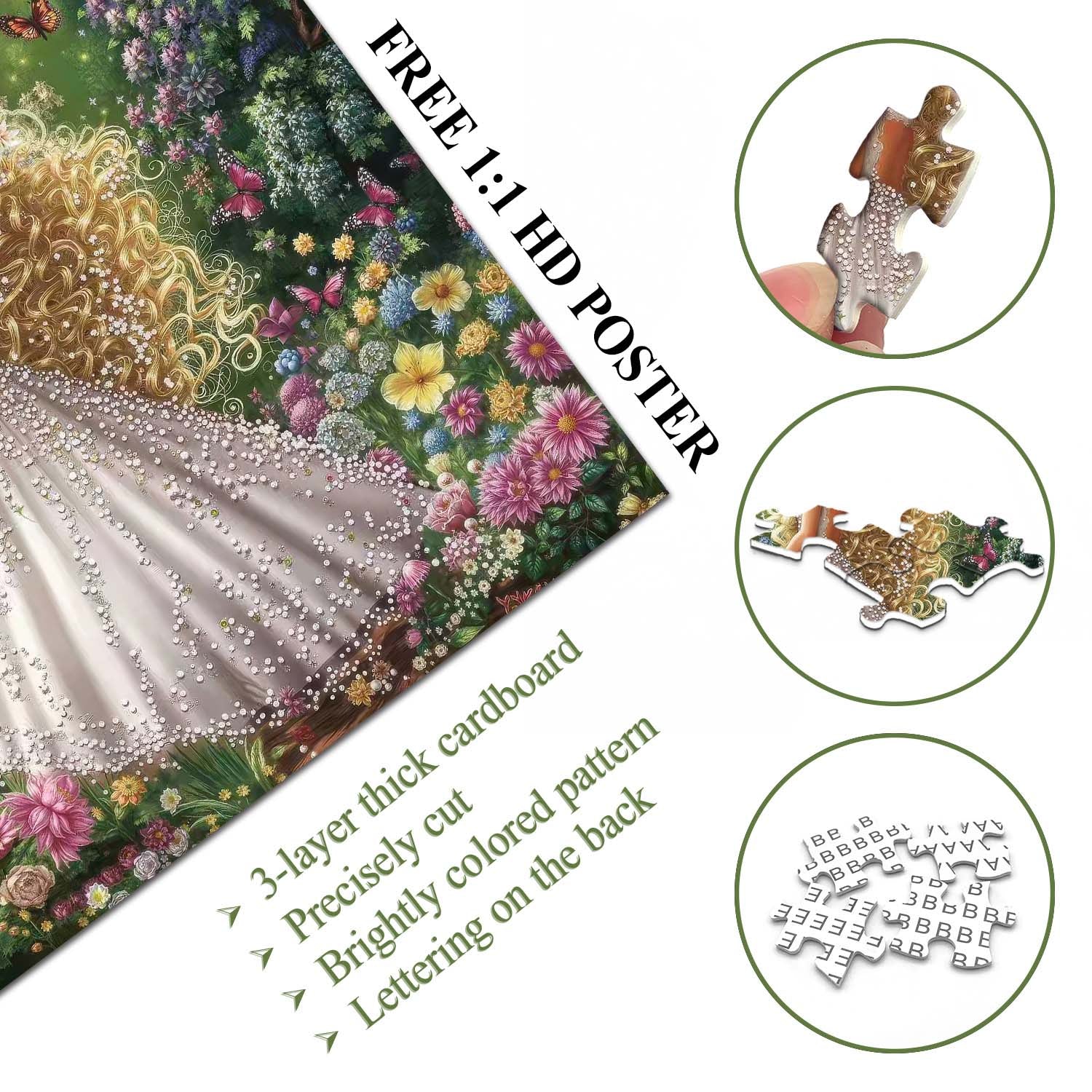Blonde Beauty Amidst Flowers Jigsaw Puzzle 1000 Pieces