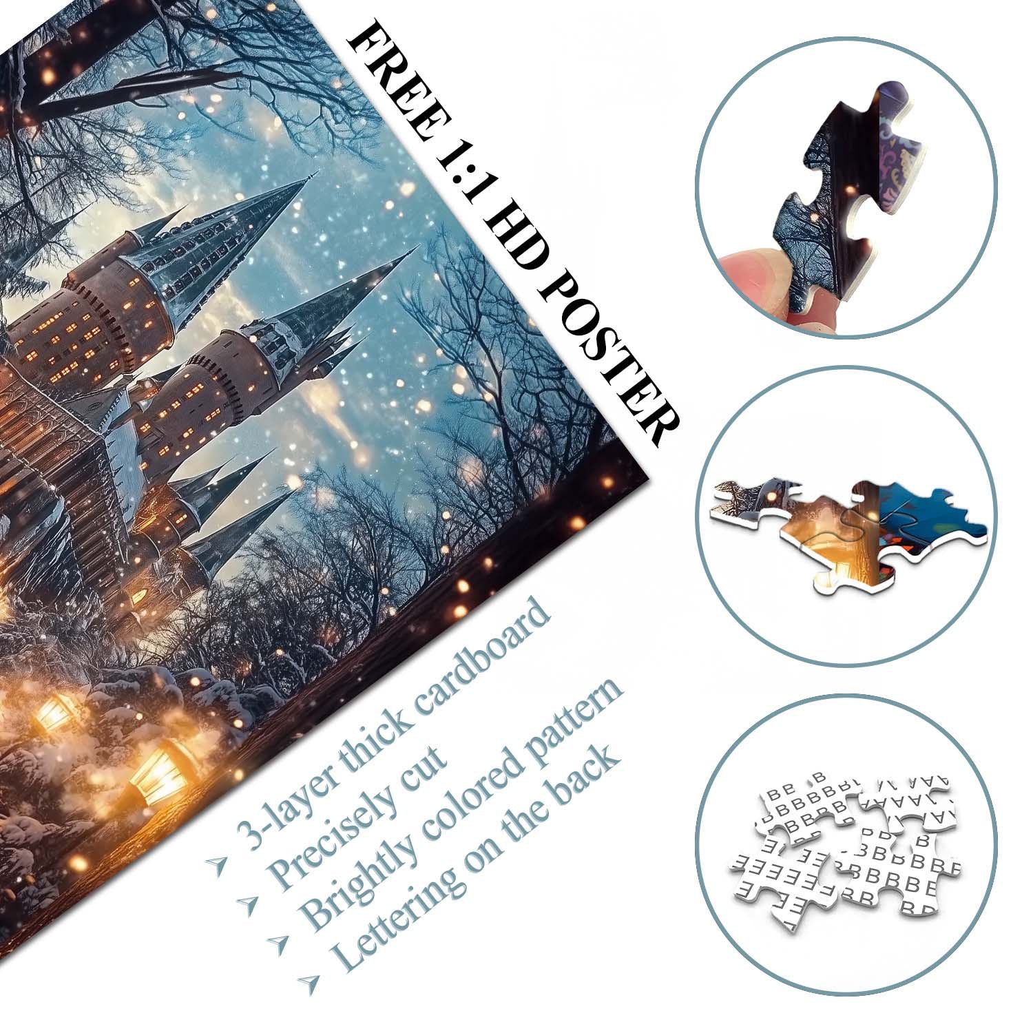 Hogwarts Castle in Winter Jigsaw Puzzle 1000 Pieces