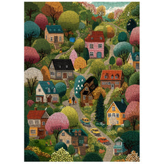 Vivid Village Jigsaw Puzzle 1000 Pieces