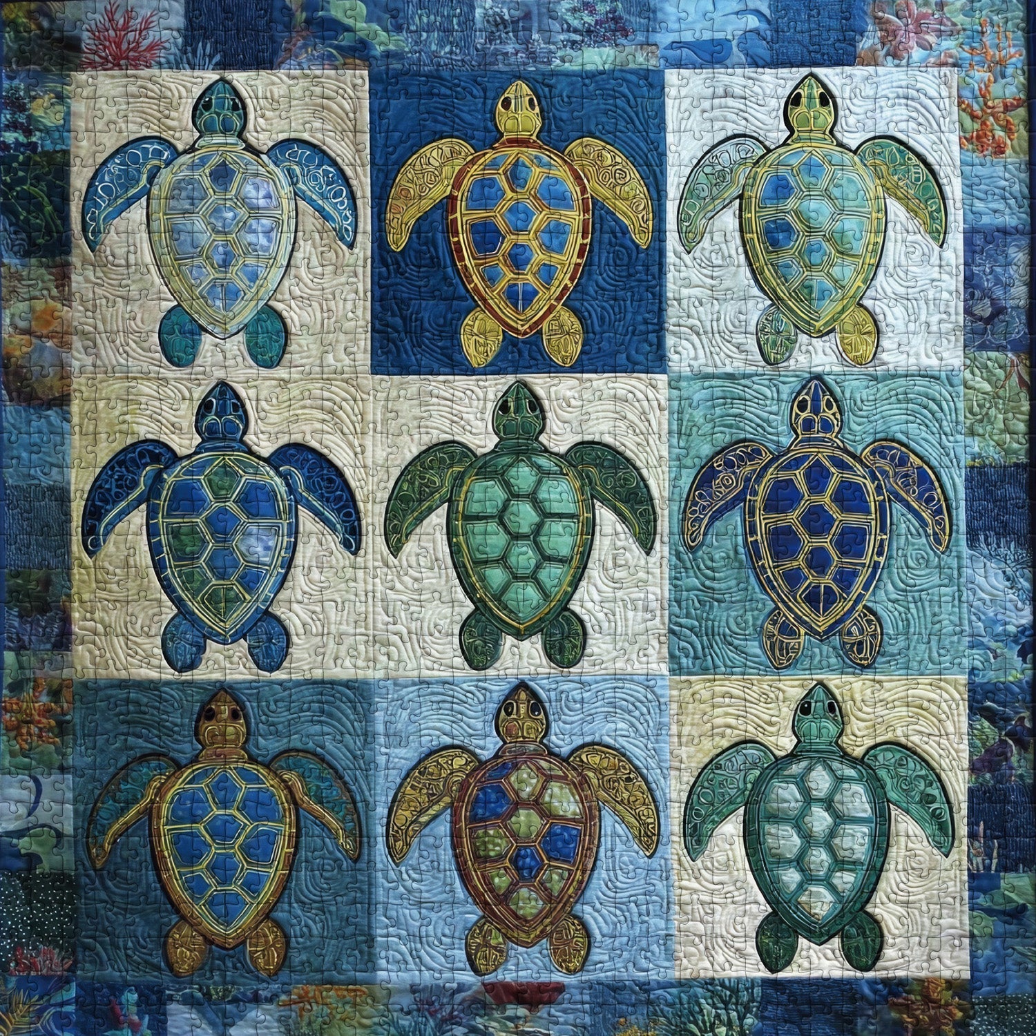 Fabric Turtle Jigsaw Puzzle 1000 Pieces
