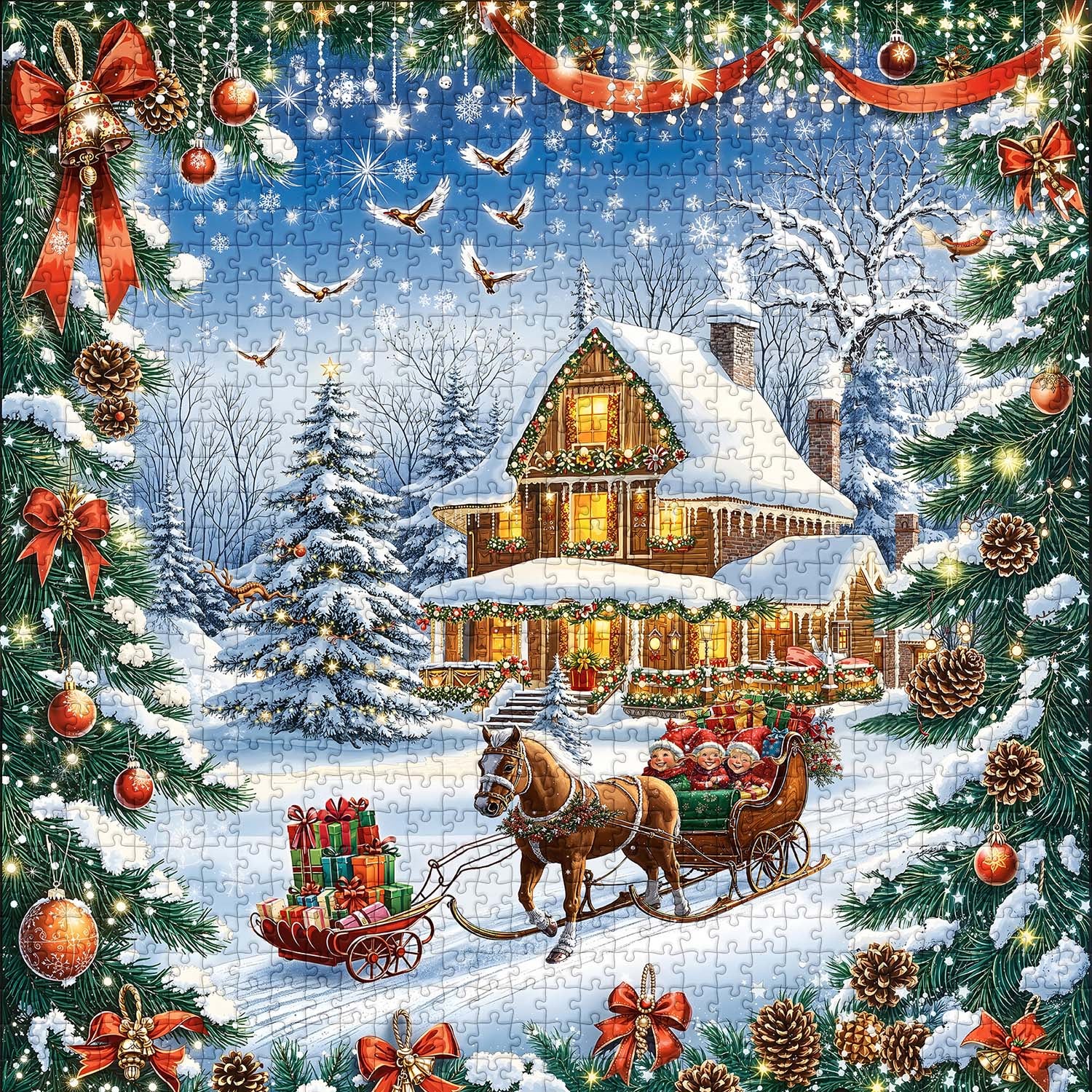 Christmas Sleigh Ride Jigsaw Puzzle 1000 Pieces