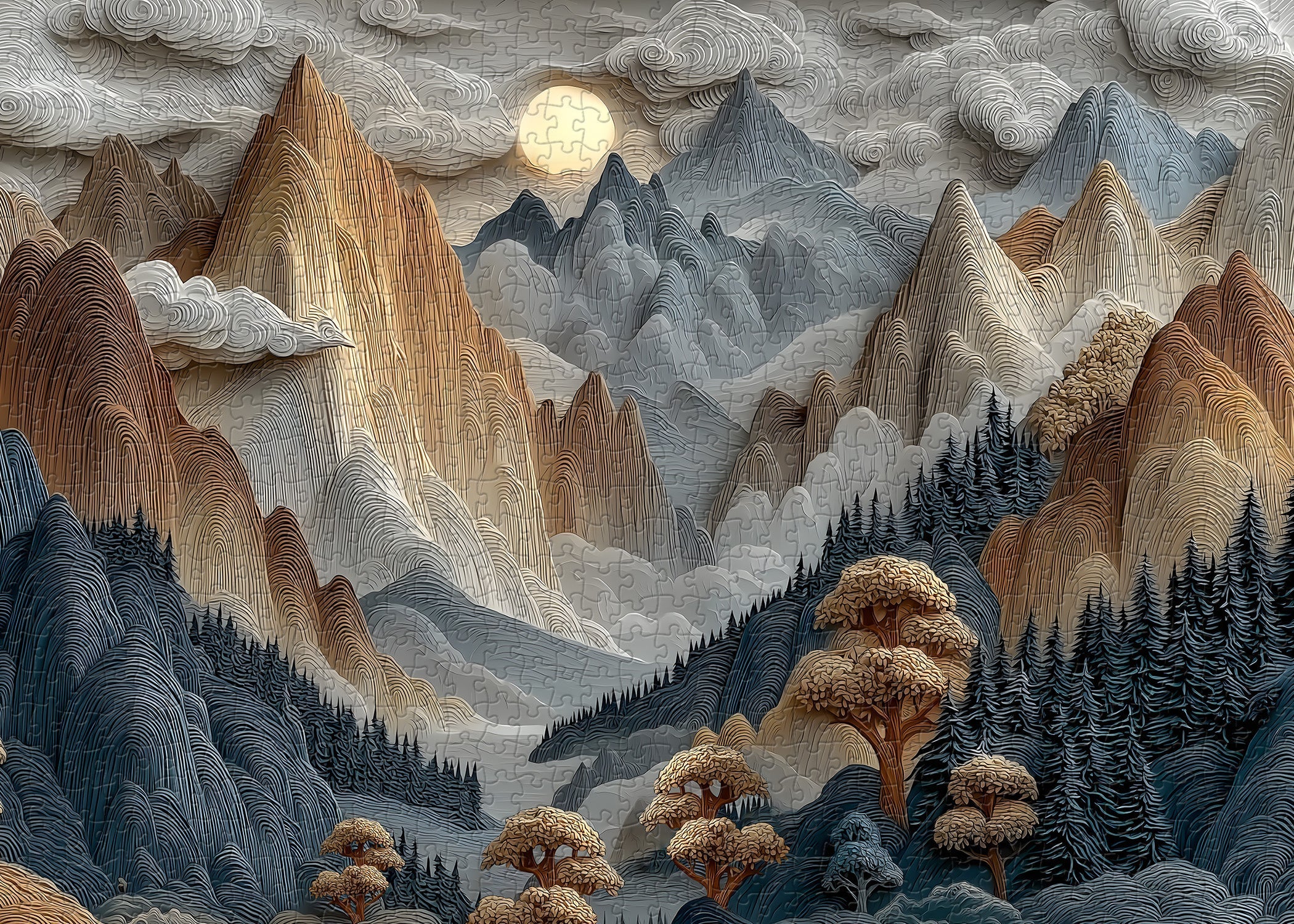 Ethereal Mountains Jigsaw Puzzle 1000 Pieces