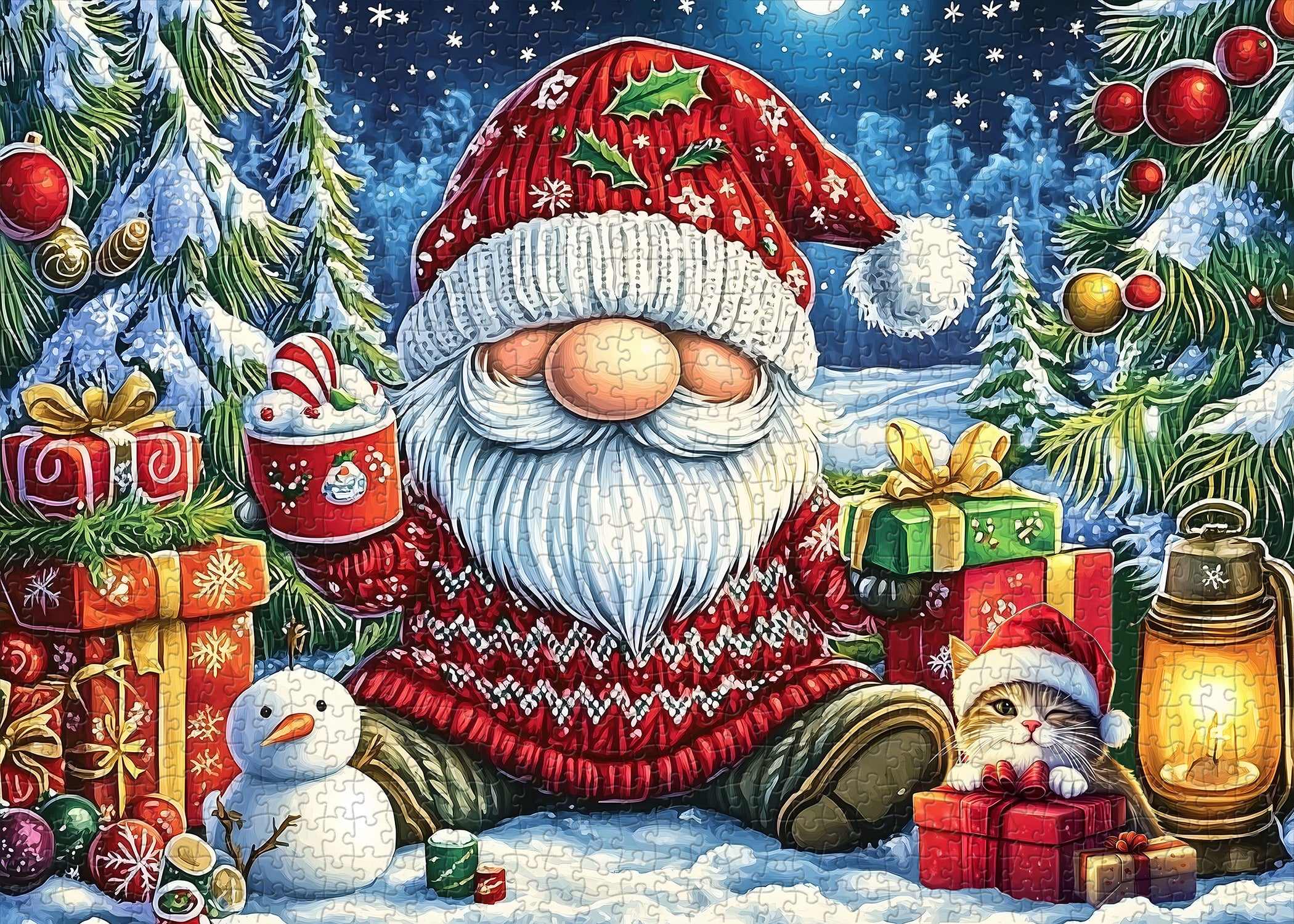 Whimsical Santa Celebration Jigsaw Puzzle 1000 Pieces