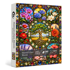 Stained Glass Bloom Jigsaw Puzzle 1000 Pieces
