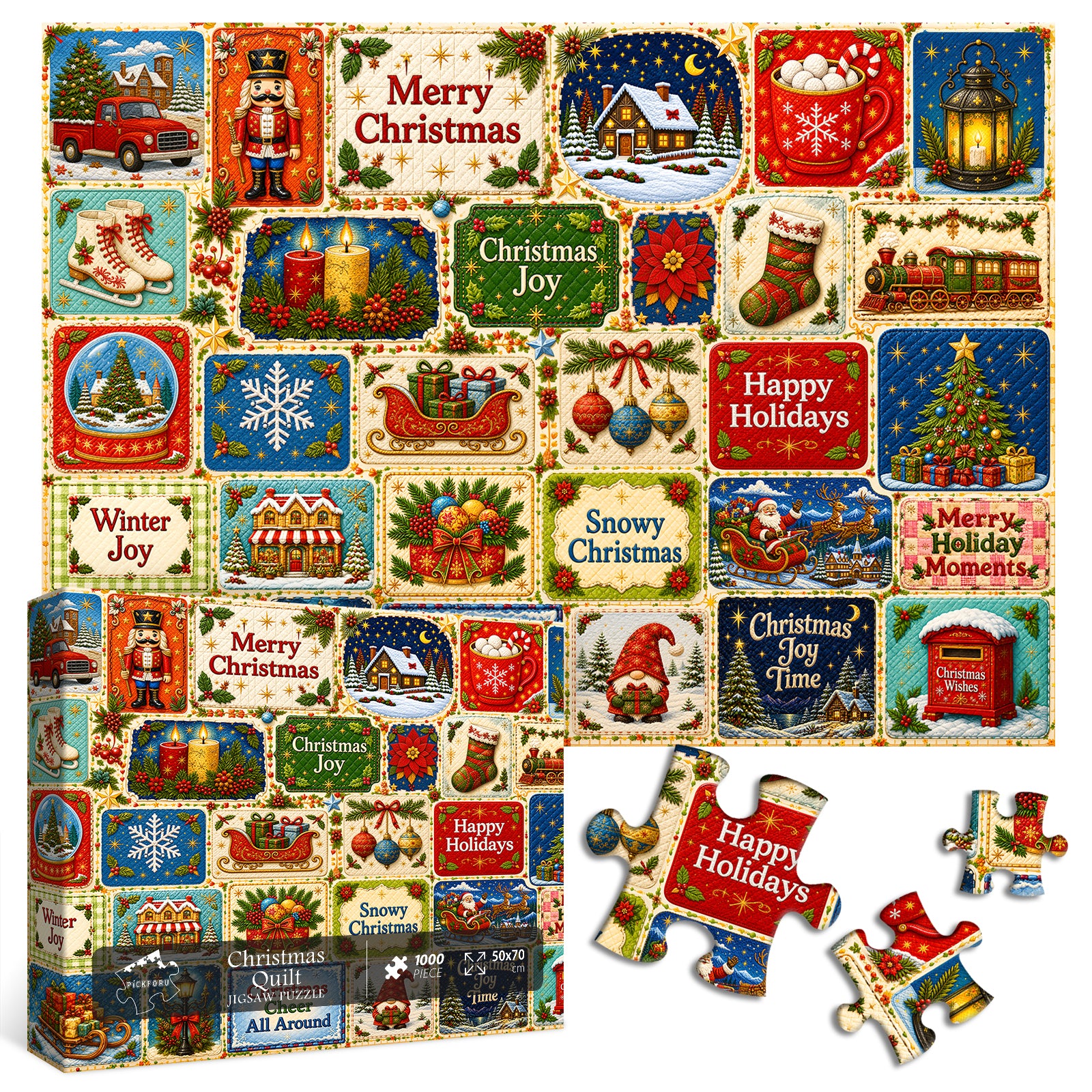 Christmas Quilt Jigsaw Puzzle 1000 Piece