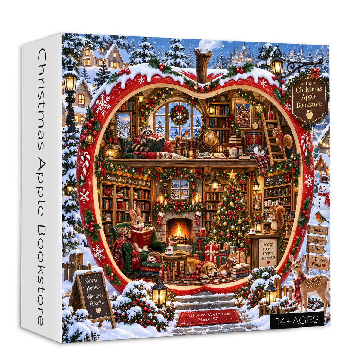 Christmas Apple Bookstore Jigsaw Puzzle 1000 Pieces