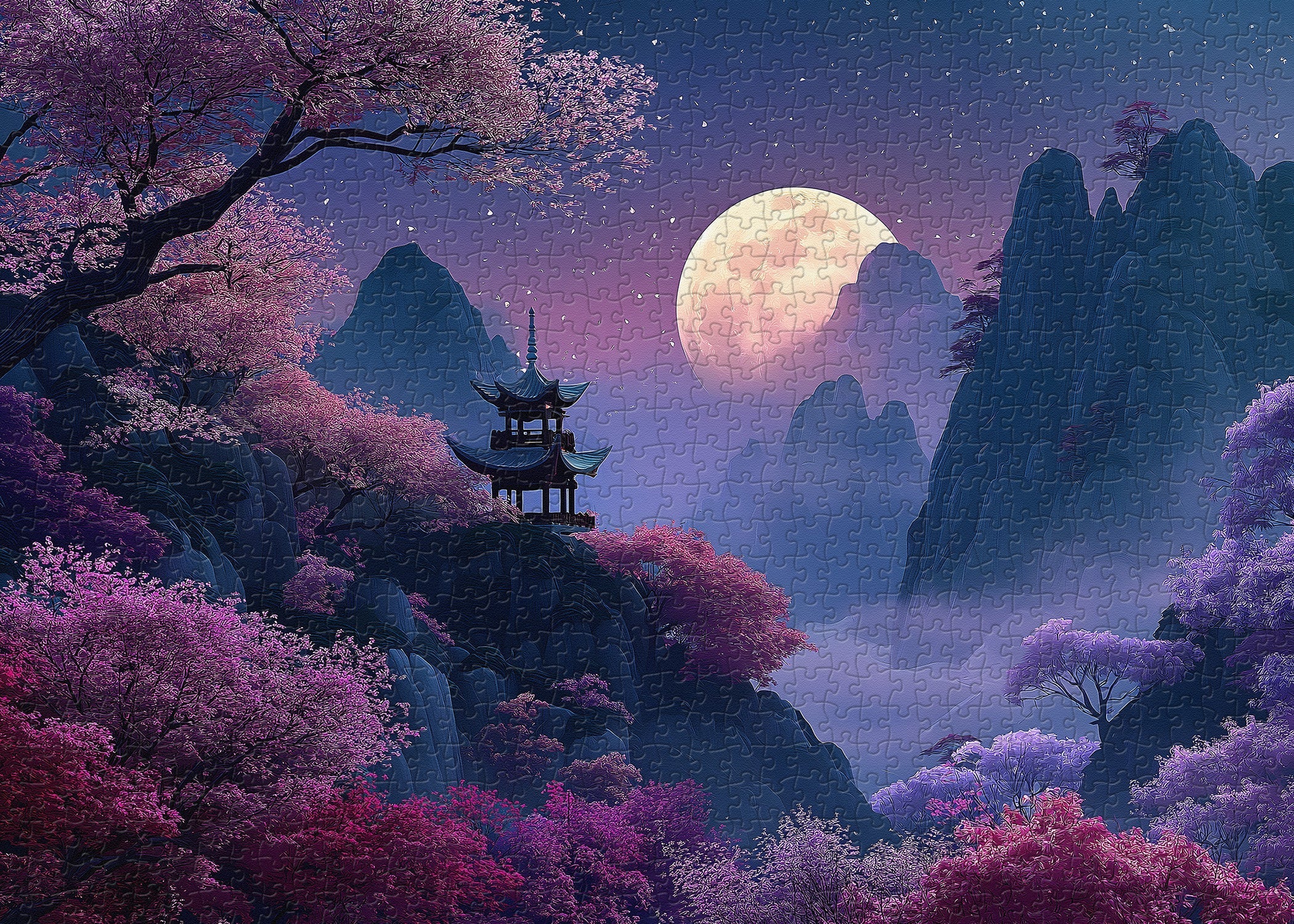 Cherry Blossom Pavilion Jigsaw Puzzle 1000 Pieces