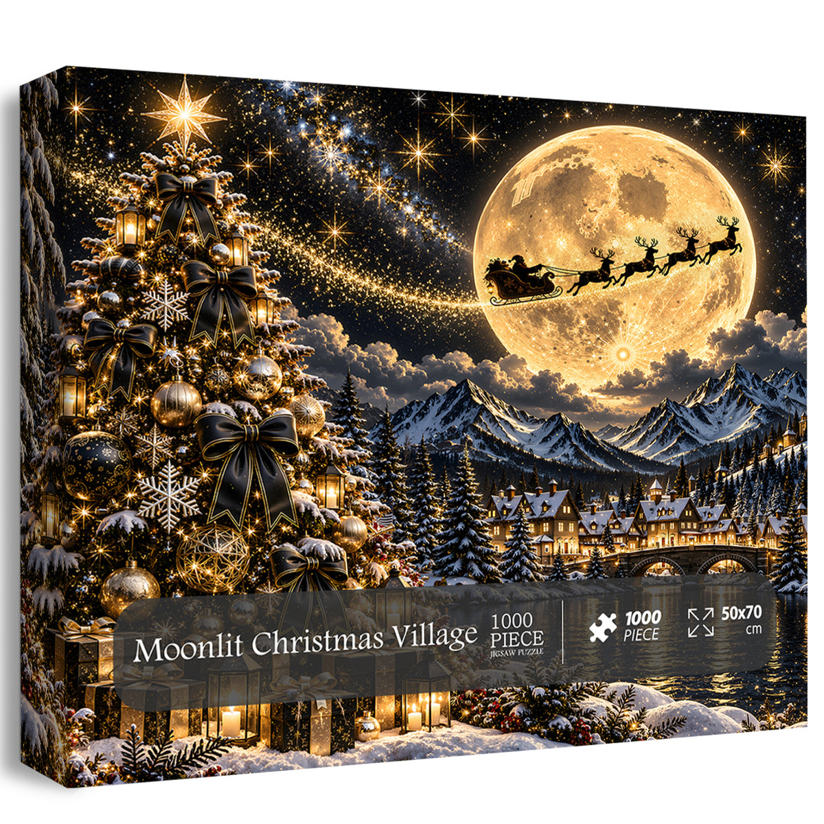 Moonlit Christmas Village Jigsaw Puzzle 1000 Piece
