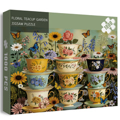Floral Teacup Garden Jigsaw Puzzle 1000 Piece