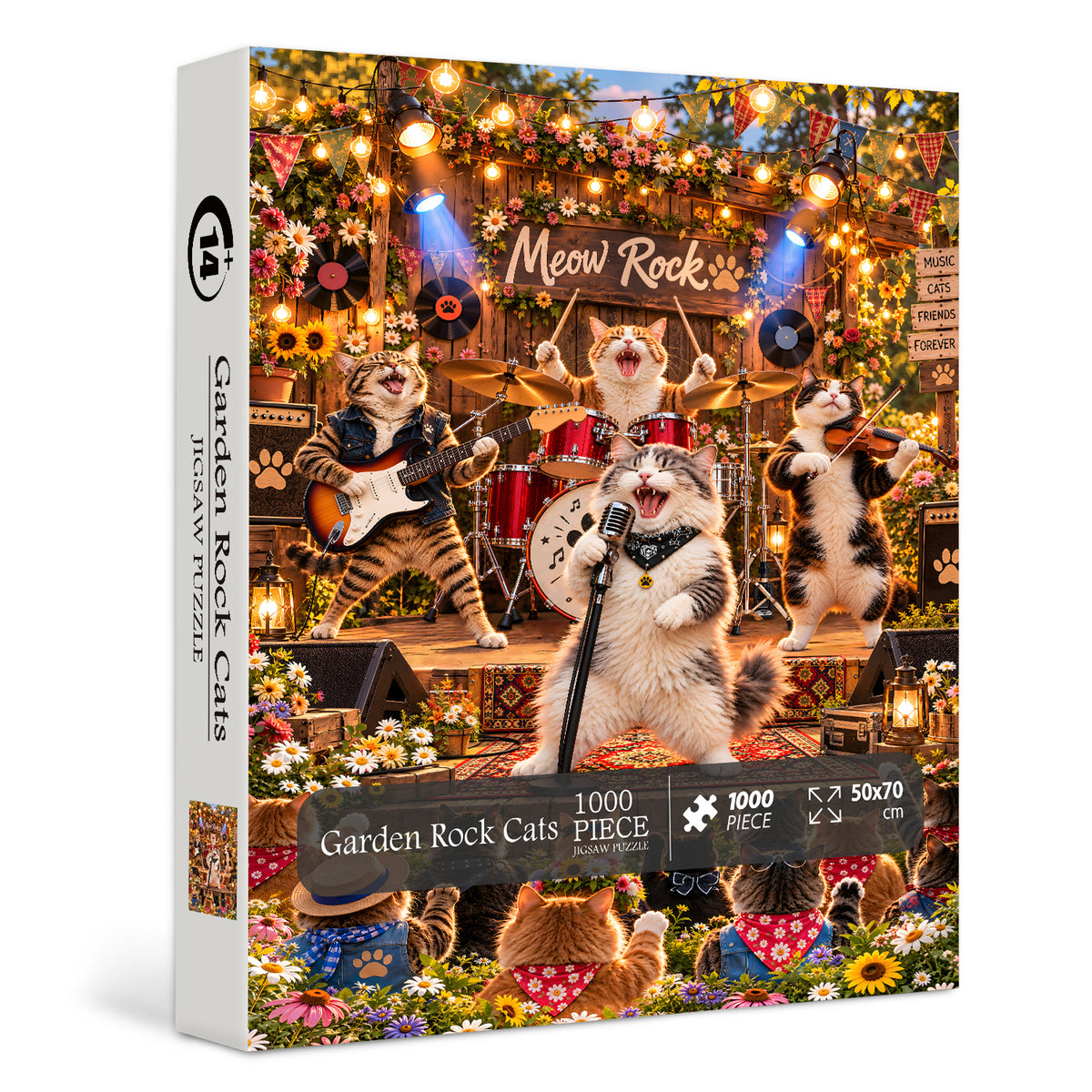 Garden Rock Cats Jigsaw Puzzle 1000 Pieces