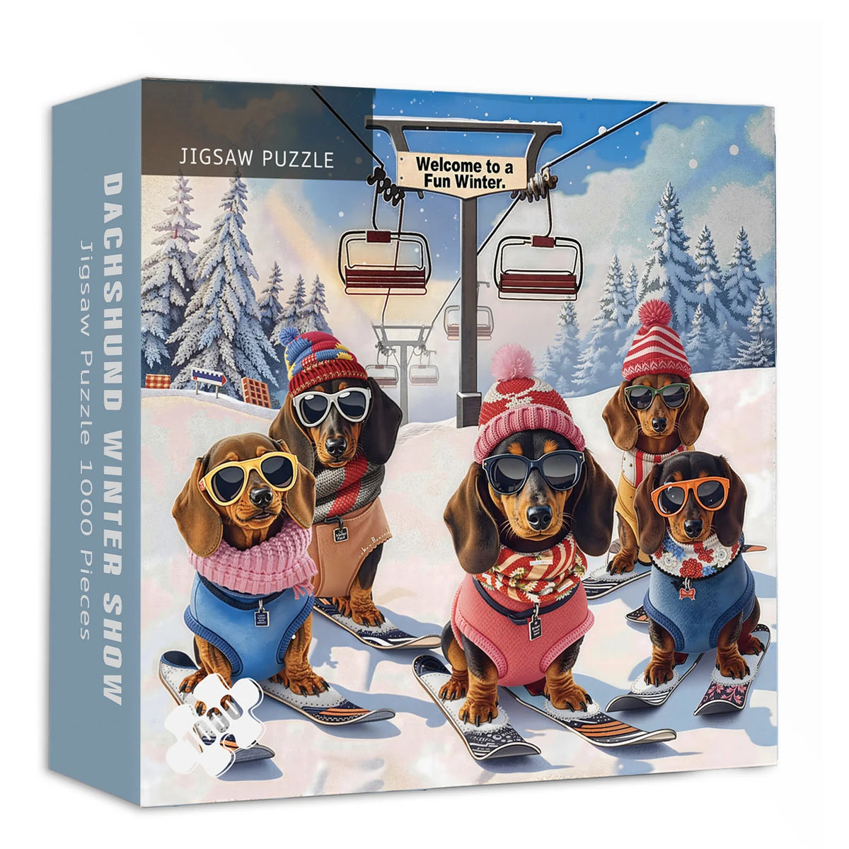Dachshund Winter Show Jigsaw Puzzle 1000 Pieces