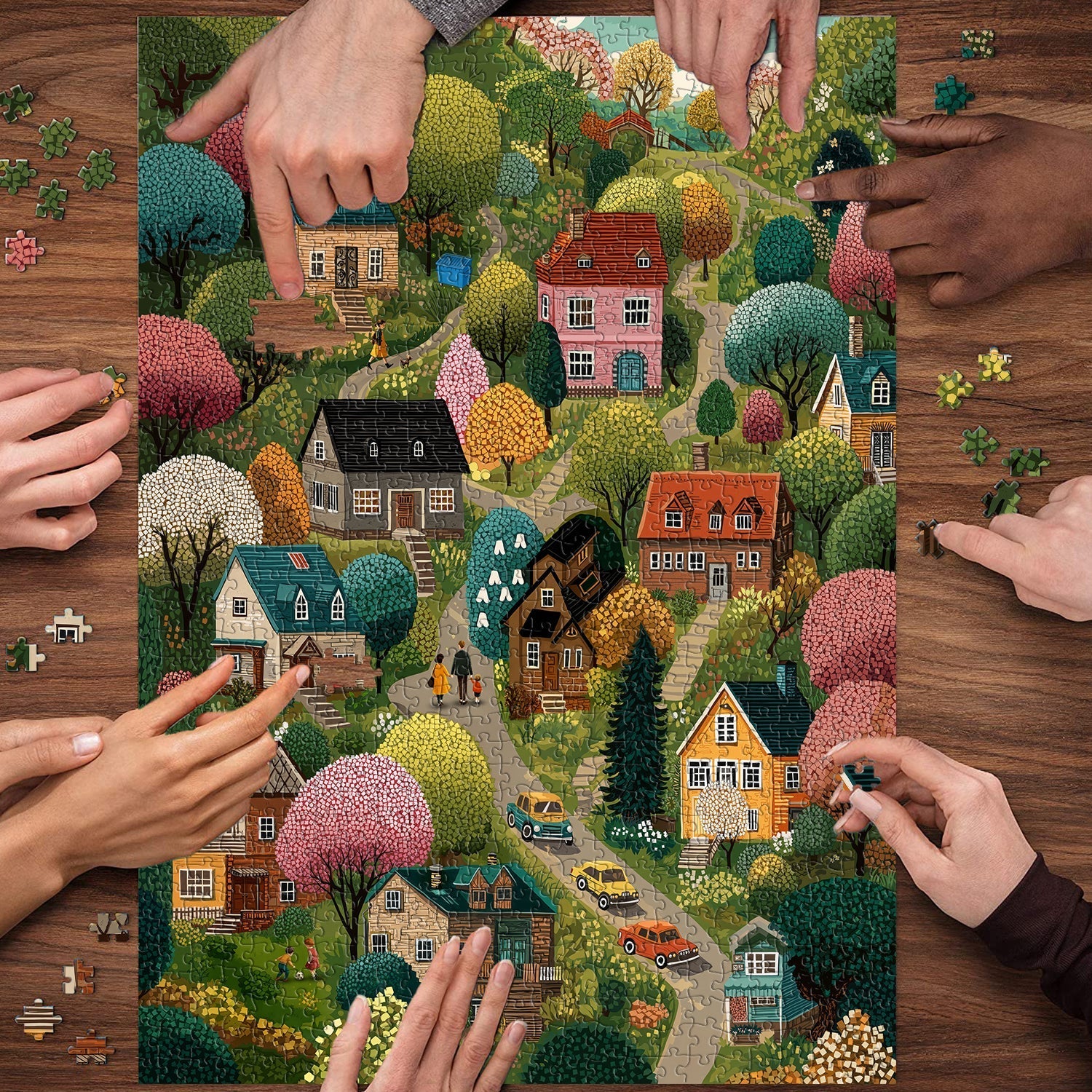 Vivid Village Jigsaw Puzzle 1000 Pieces